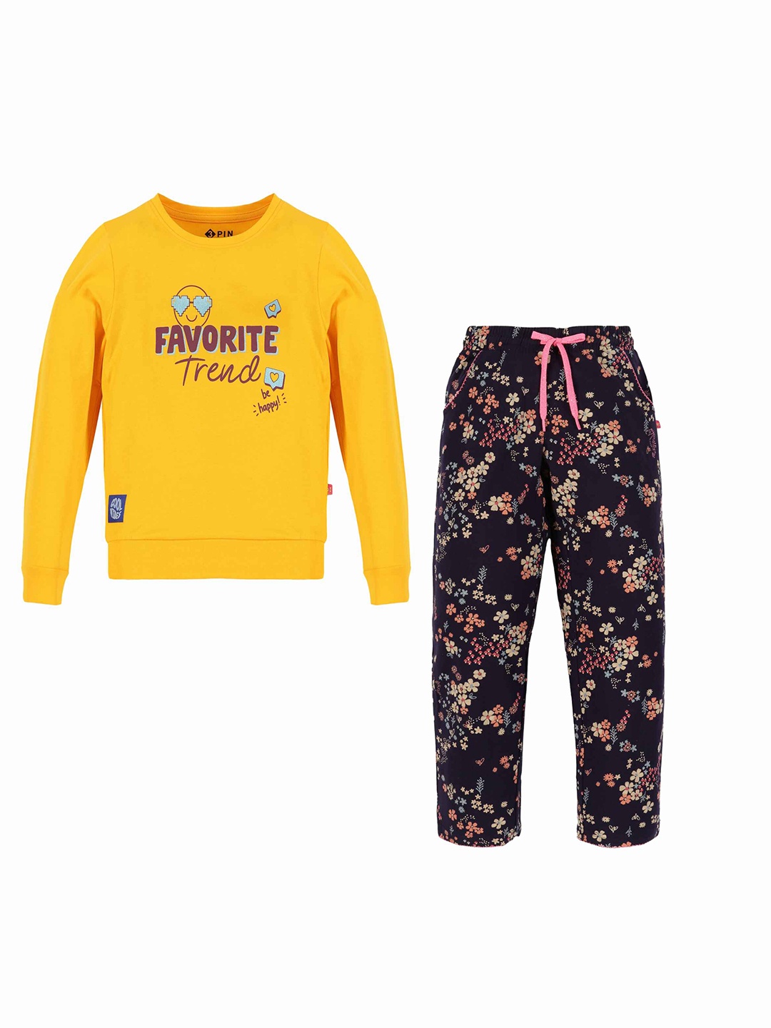 

3PIN Girls Printed T-shirt with Trousers, Yellow