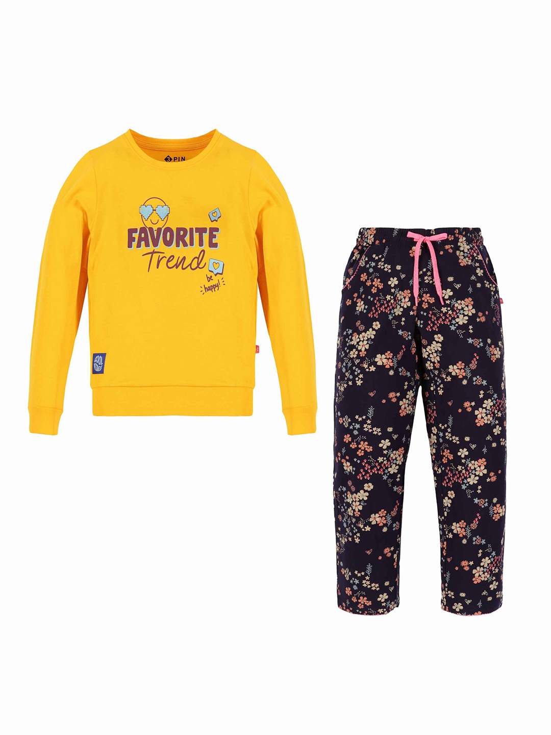 

3PIN Girls Printed T-shirt with Trousers, Yellow