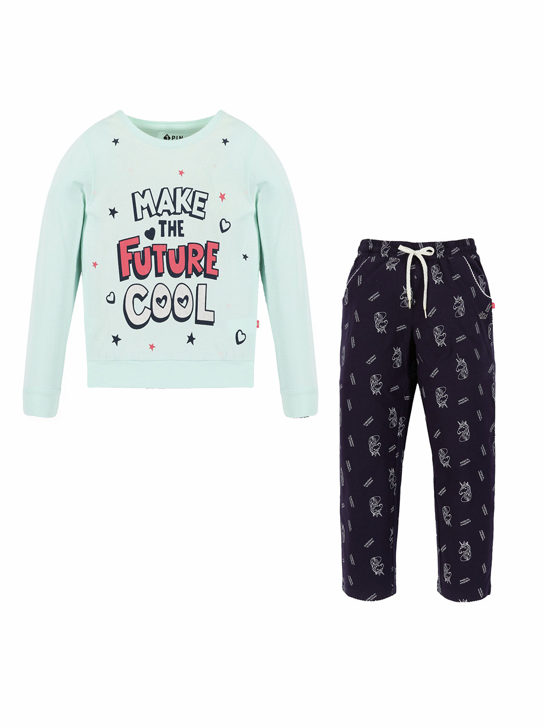 

3PIN Girls Printed T-shirt with Trousers, Green