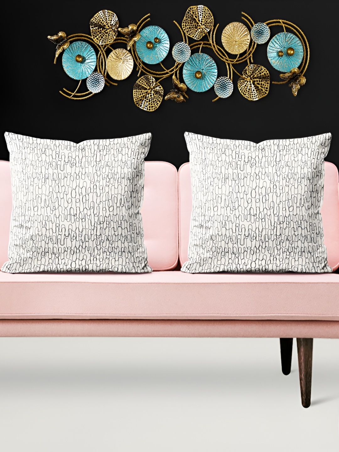 

ArtzFolio White 5 Pieces Abstract Printed Square Cushion Covers
