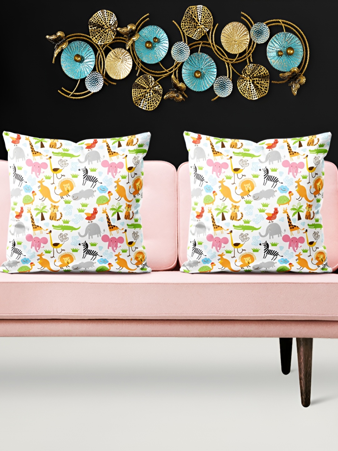 

ArtzFolio White & Pink 5 Pieces Printed Velvet Square Cushion Covers