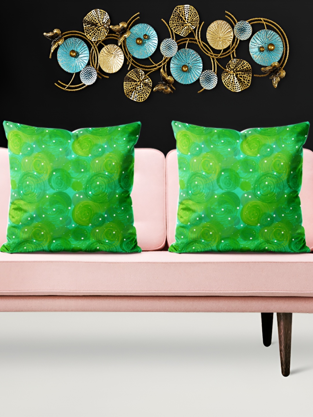 

ArtzFolio Green 5 Pieces Printed Square Cushion Covers