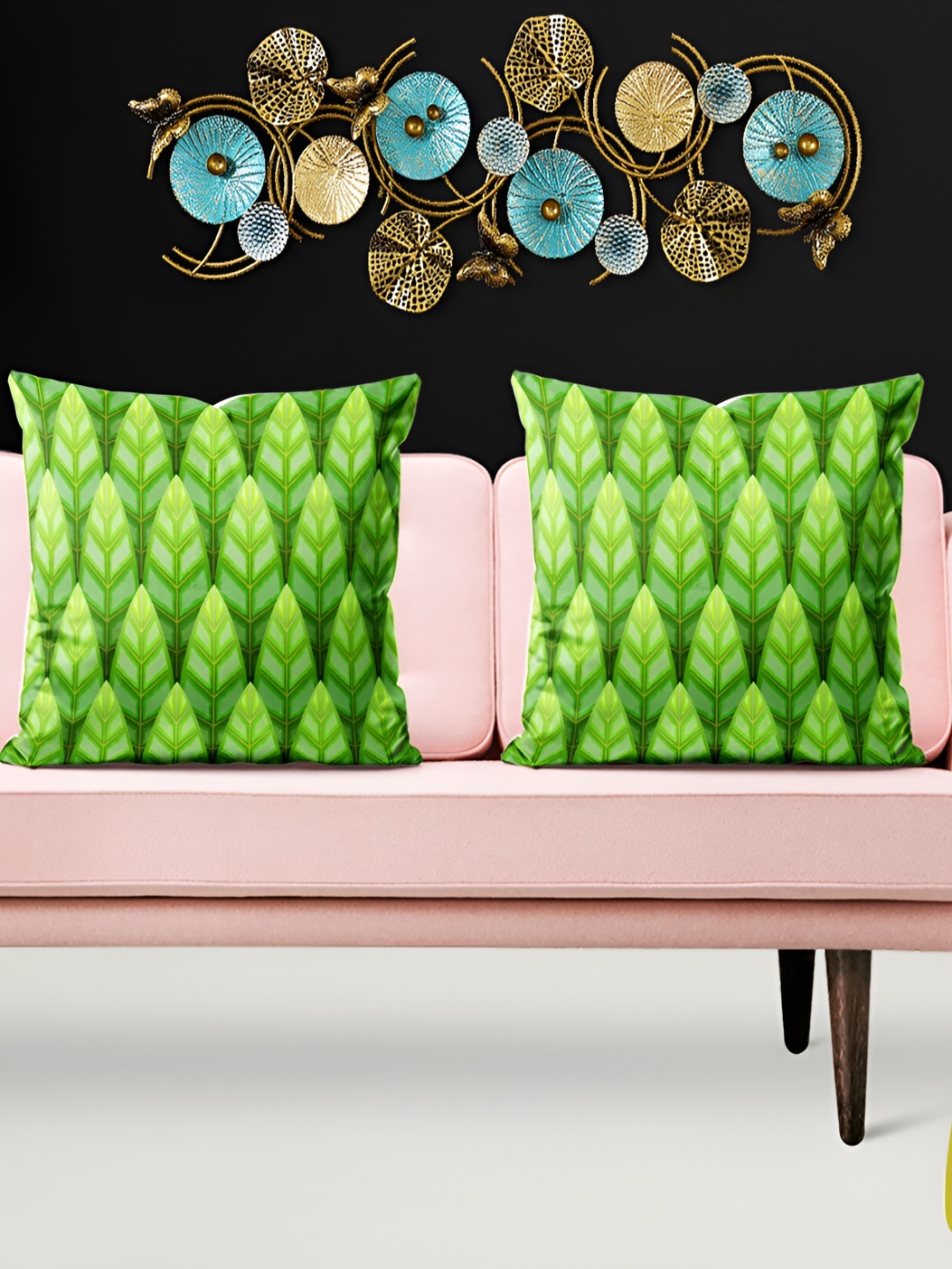 

ArtzFolio Green 5 Pieces Floral Printed Square Cushion Covers