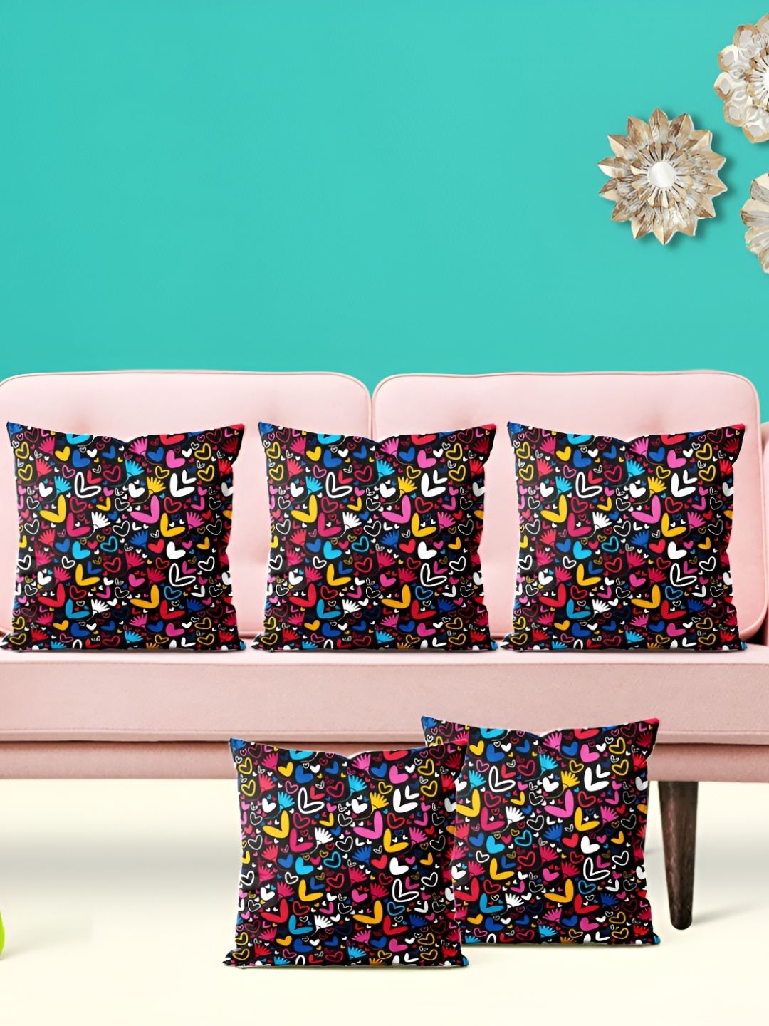 

ArtzFolio White & Yellow 5 Pieces Printed Velvet Square Cushion Covers
