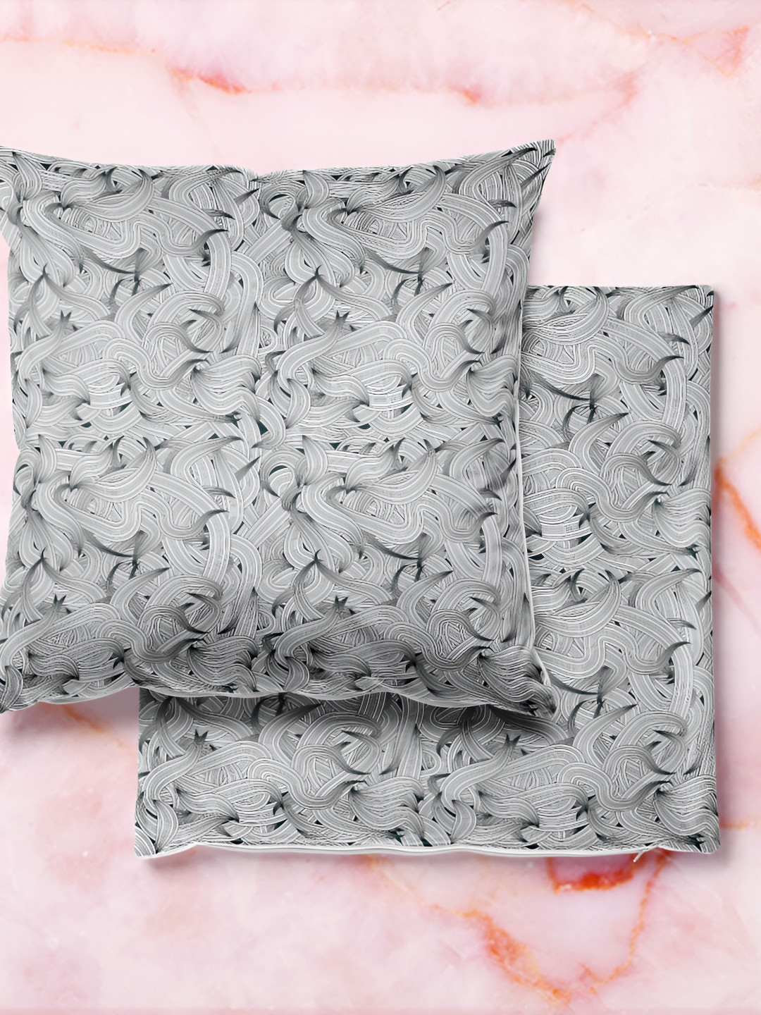 

ArtzFolio Grey 5 Pieces Printed Velvet Square Cushion Covers