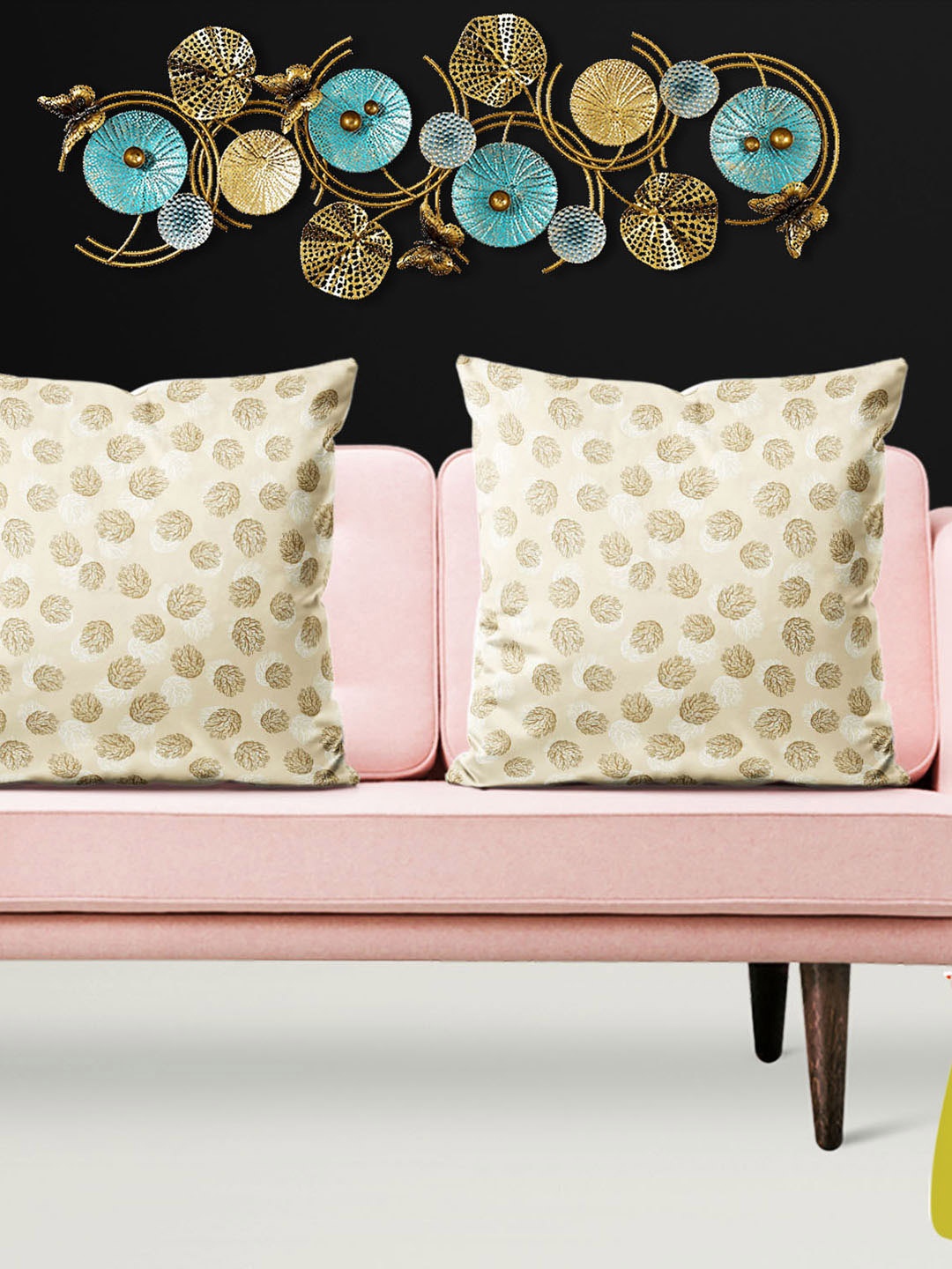 

ArtzFolio Brown 5 Pieces Floral Printed Square Cushion Covers