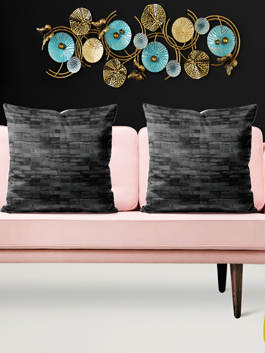 

ArtzFolio Black & Grey 5Pcs Abstract Square Cushion Covers