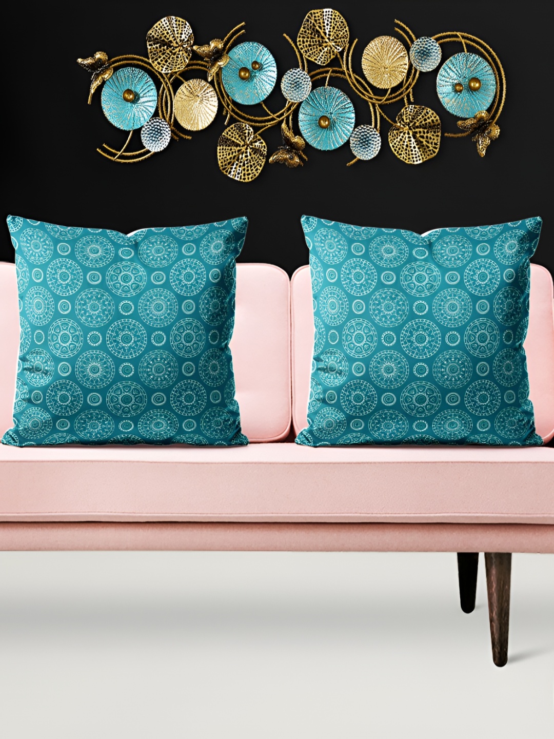 

ArtzFolio Green & White 5 Pieces Geometric Printed Square Cushion Covers