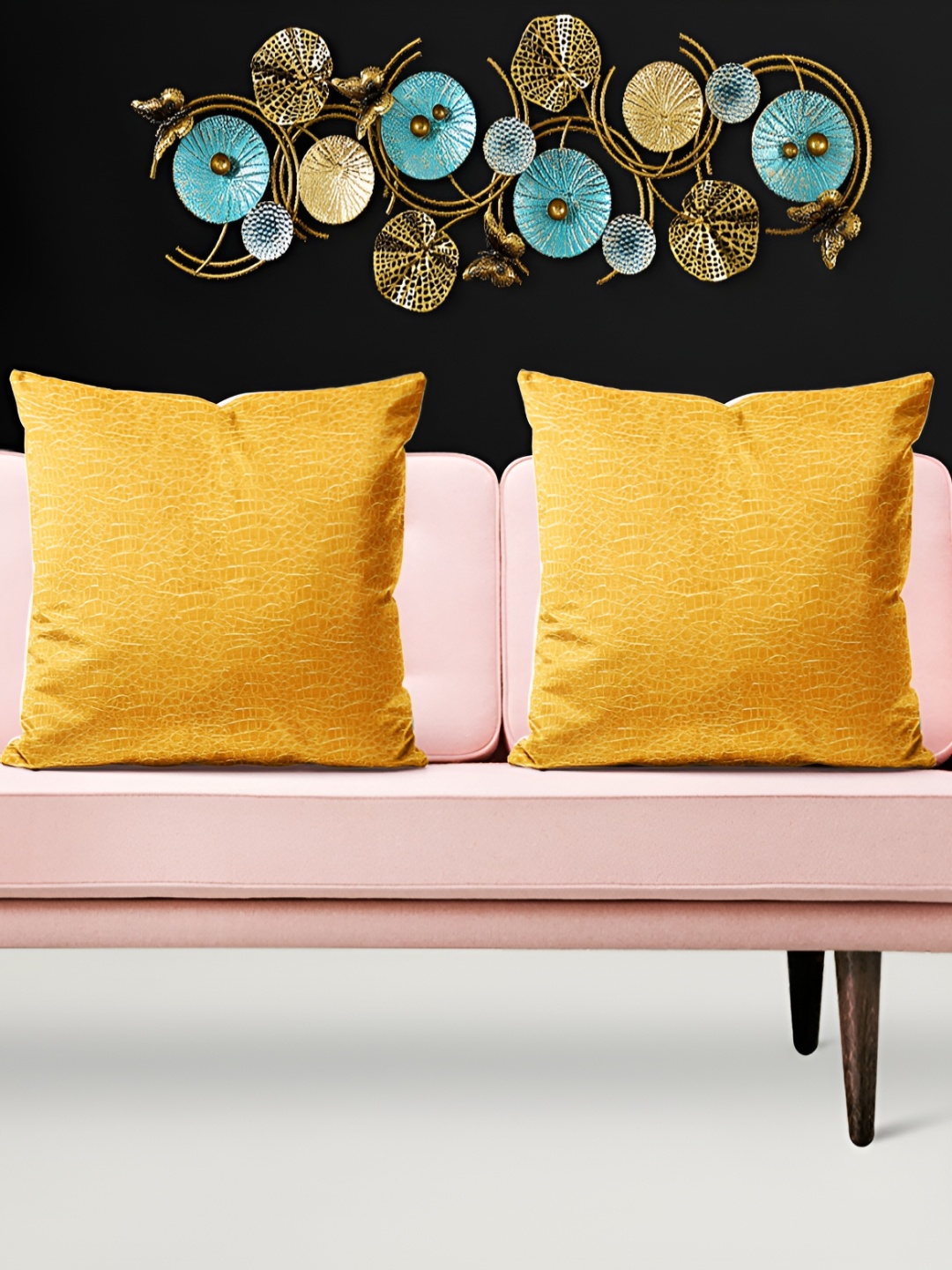 

ArtzFolio Mustard 5 Pieces Abstract Printed Square Cushion Covers