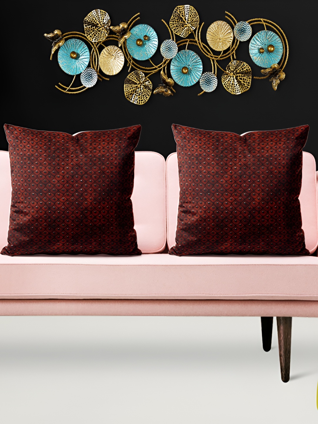 

ArtzFolio Brown & Black 5 Pieces Printed Square Cushion Covers
