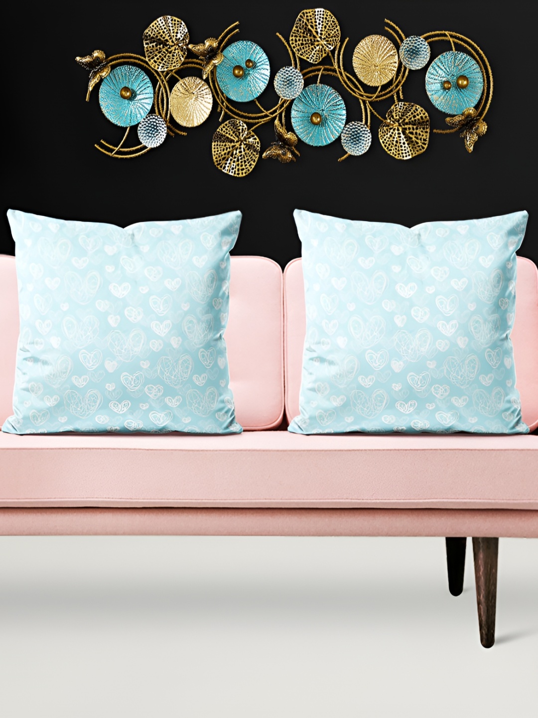 

ArtzFolio Blue 5 Pieces Abstract Velvet Square Cushion Covers
