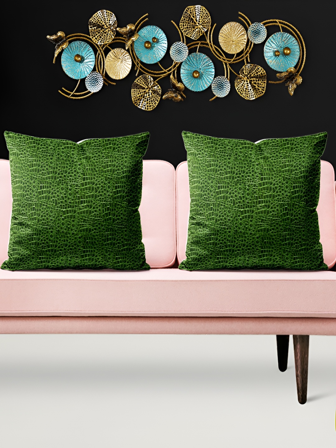 

ArtzFolio Green 5 Pieces Abstract Square Cushion Covers