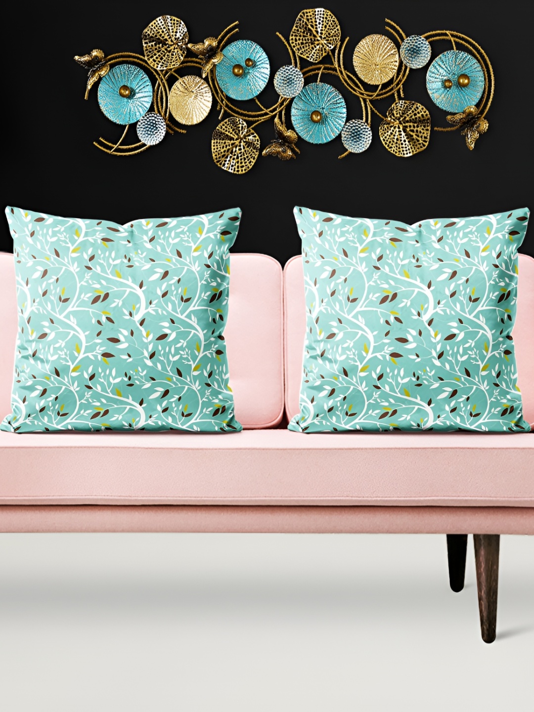 

ArtzFolio Blue 5 Pcs Velvet Square Cushion Covers