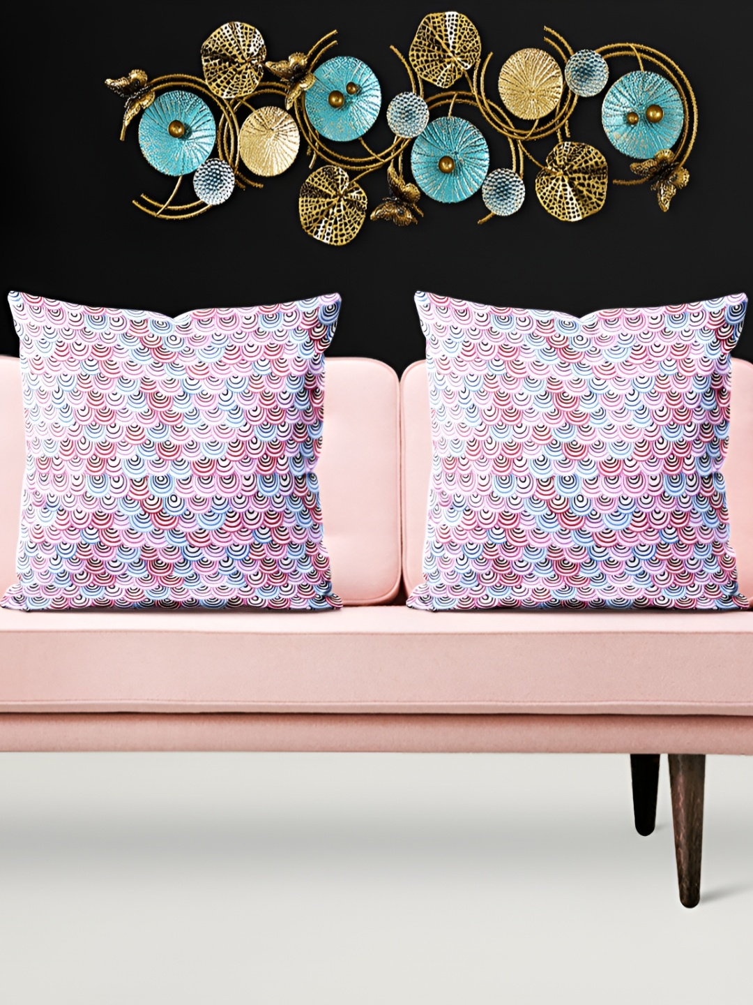 

ArtzFolio Pink 5 Pieces Abstract Velvet Square Cushion Covers