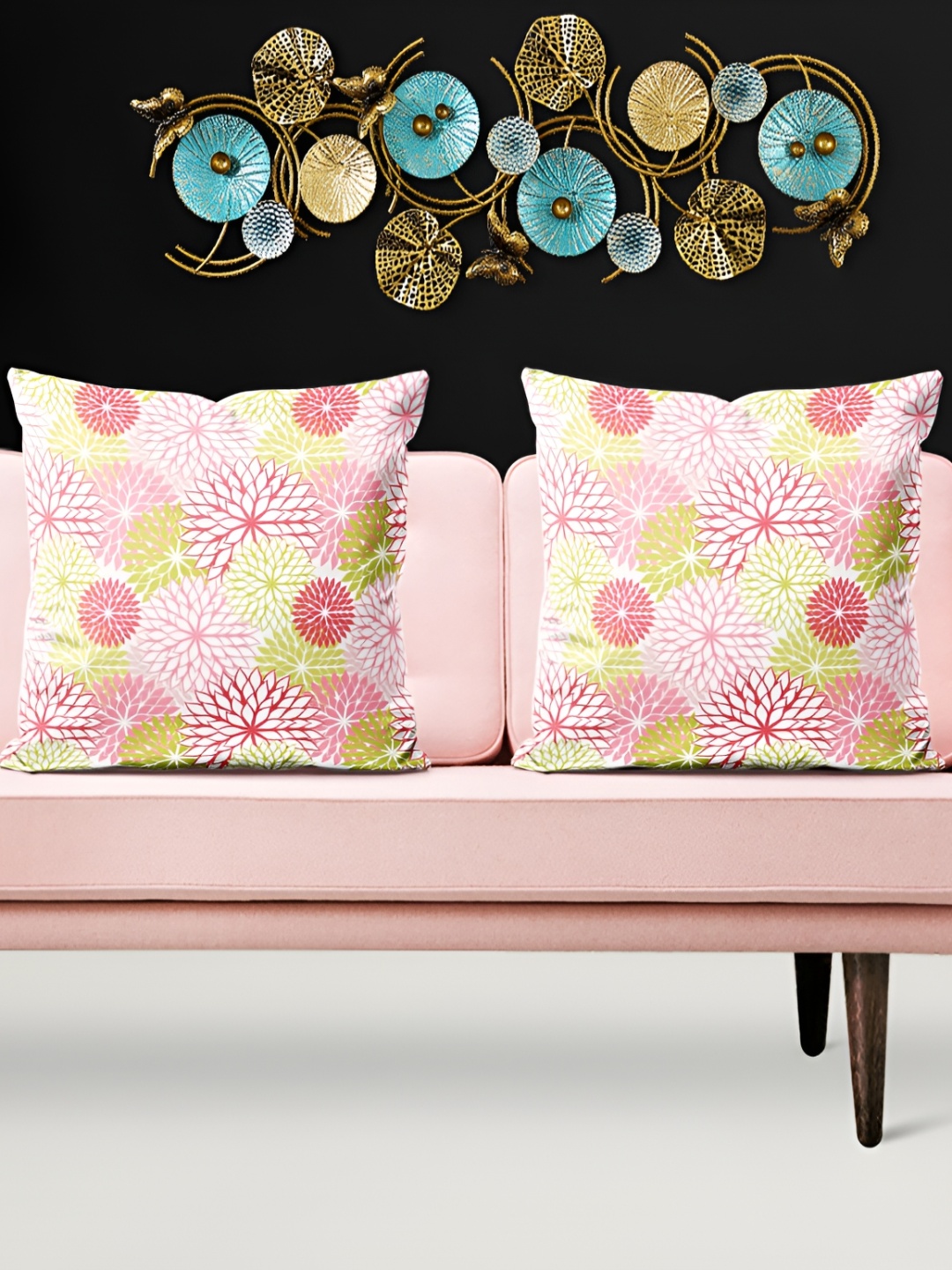 

ArtzFolio Pink Printed 5 Pieces Square Cushion Covers