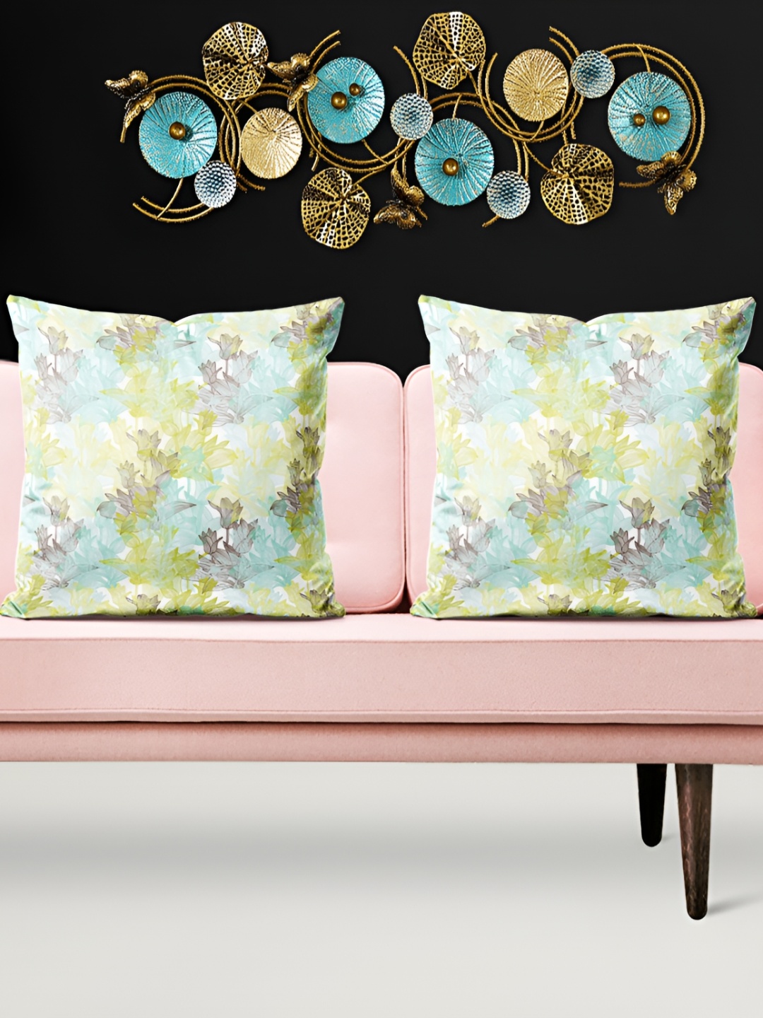 

ArtzFolio Green 5 Pcs Square Cushion Covers