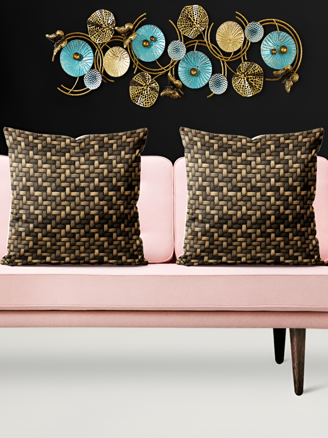

ArtzFolio Brown 5 Pieces Printed Square Cushion Covers