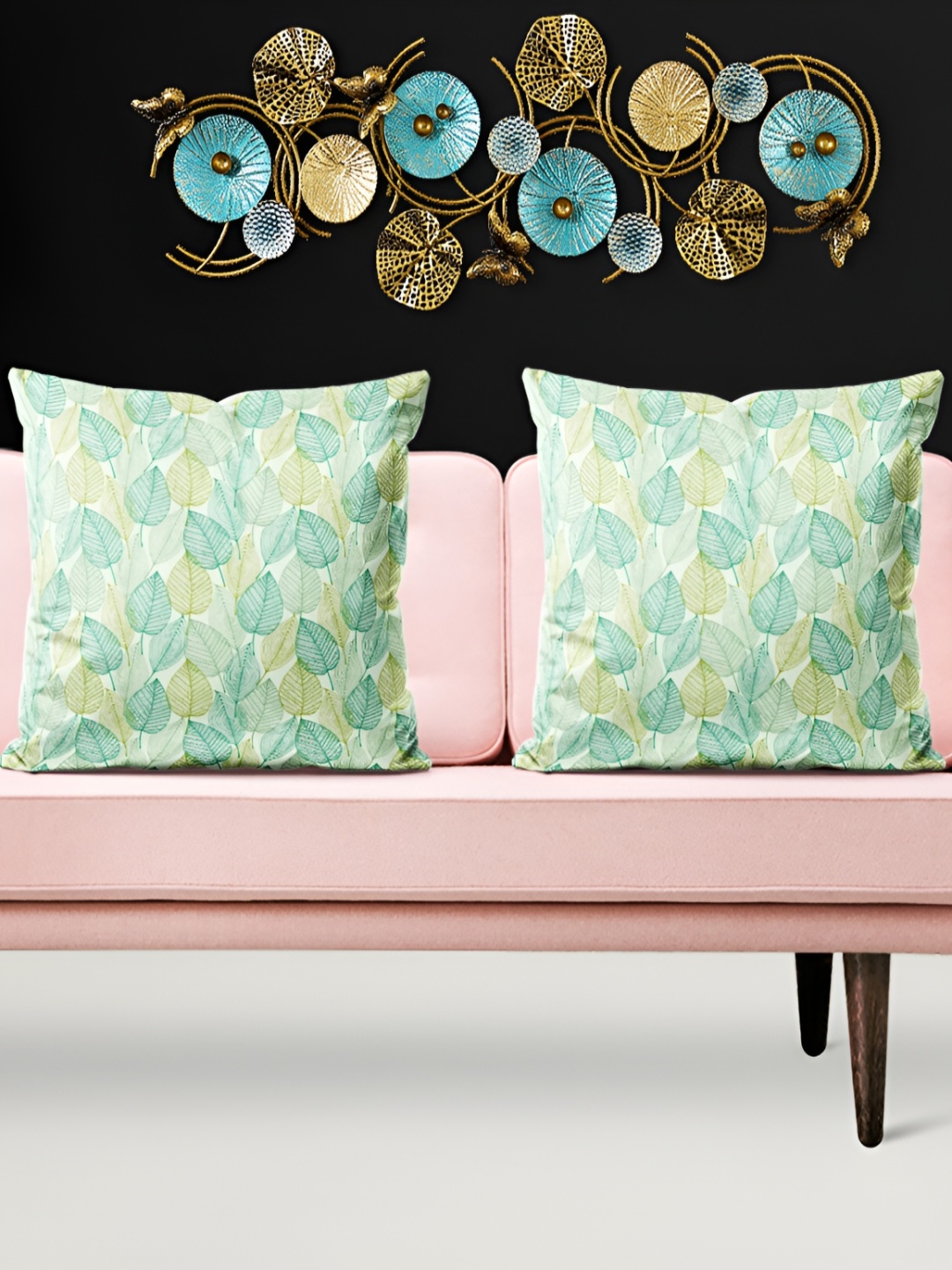 

ArtzFolio Green 5 Pieces Ethnic Motifs Square Cushion Covers