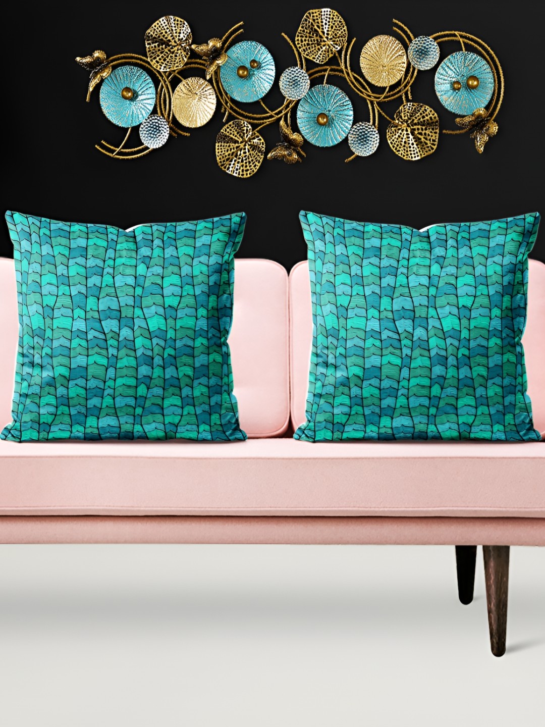 

ArtzFolio White & Green 5 Pieces Square Cushion Covers