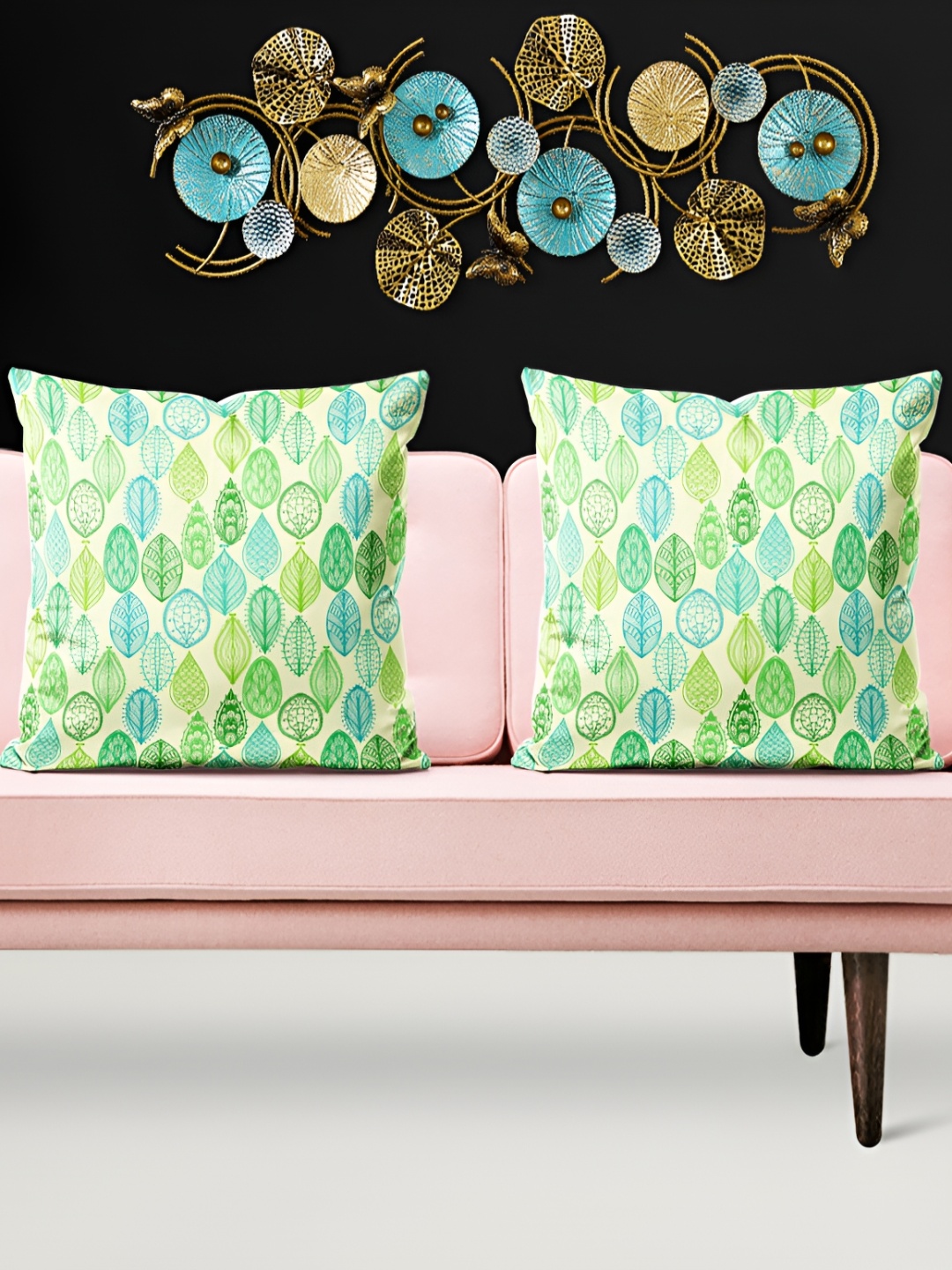

ArtzFolio Green 5 Pieces Floral Velvet Square Cushion Covers