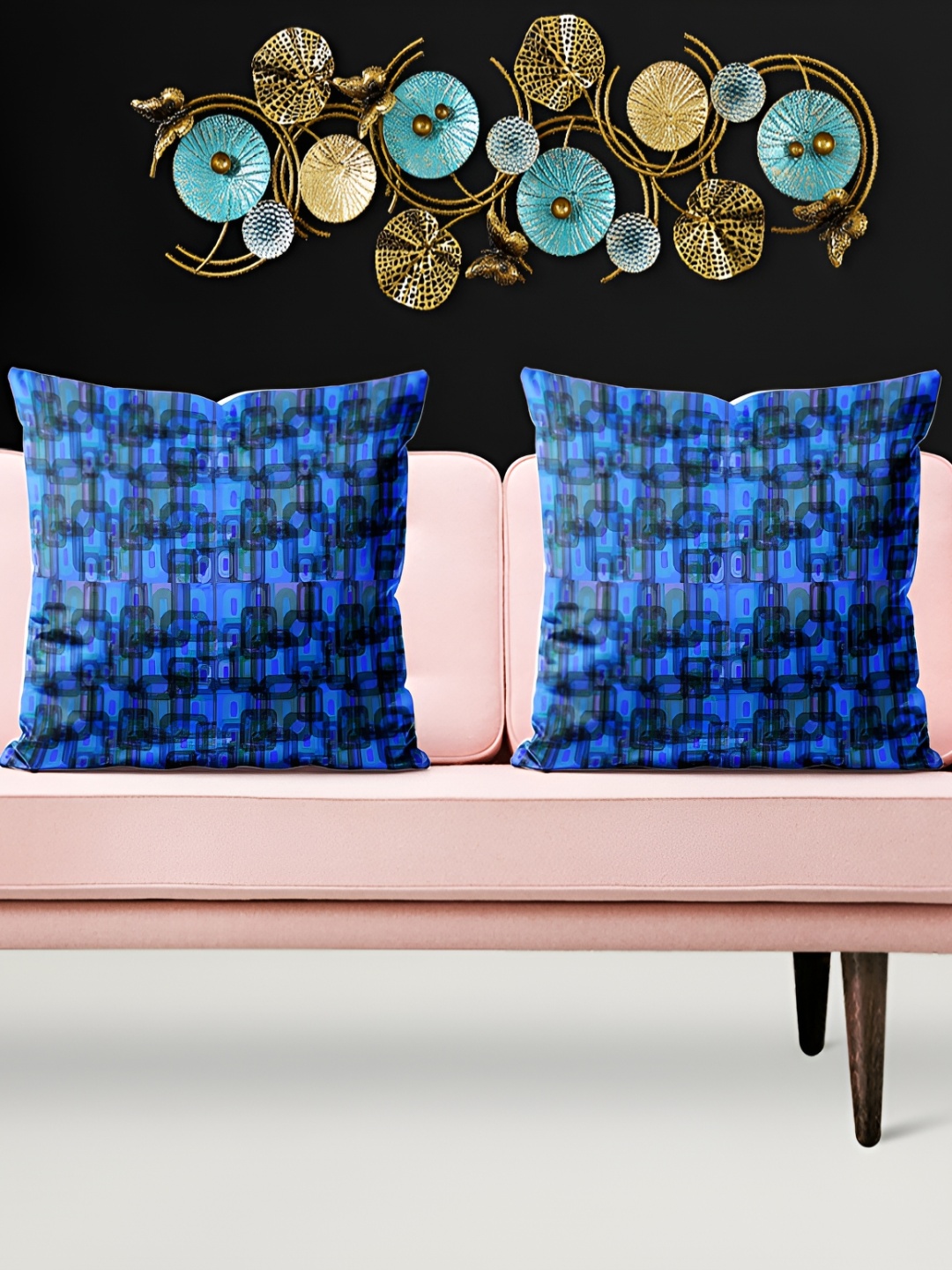 

ArtzFolio Blue 5 Pieces Abstract Printed Square Cushion Covers