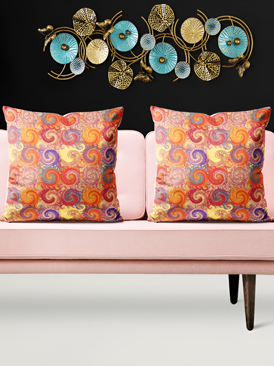 

ArtzFolio Orange 5 Pieces Printed Square Cushion Covers