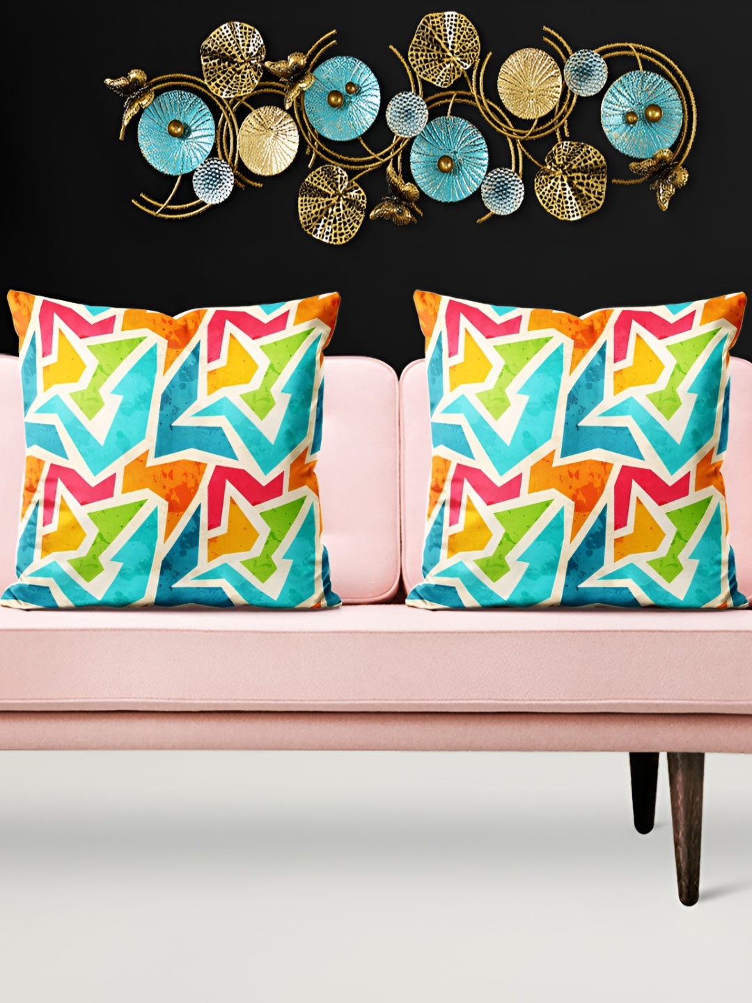 

ArtzFolio Blue and Green 5 Pieces Abstract Printed Square Cushion Covers