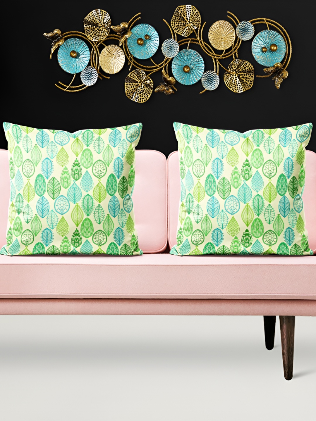 

ArtzFolio Green 5 Pieces Floral Square Cushion Covers