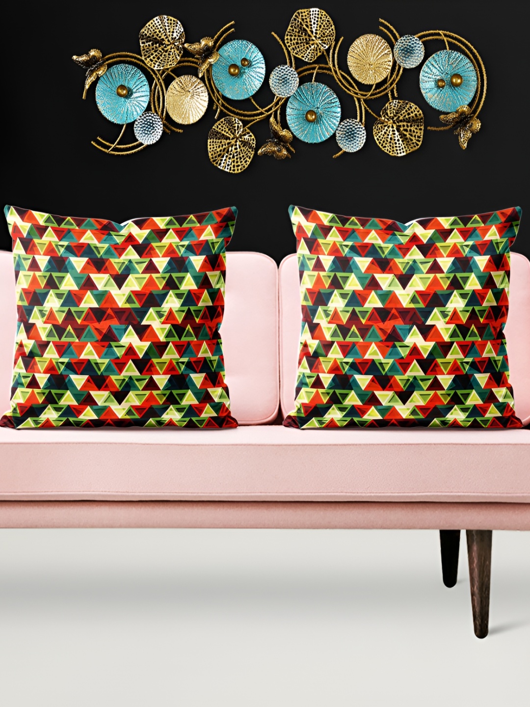 

ArtzFolio Green & Red 5Pcs Abstract Square Cushion Covers