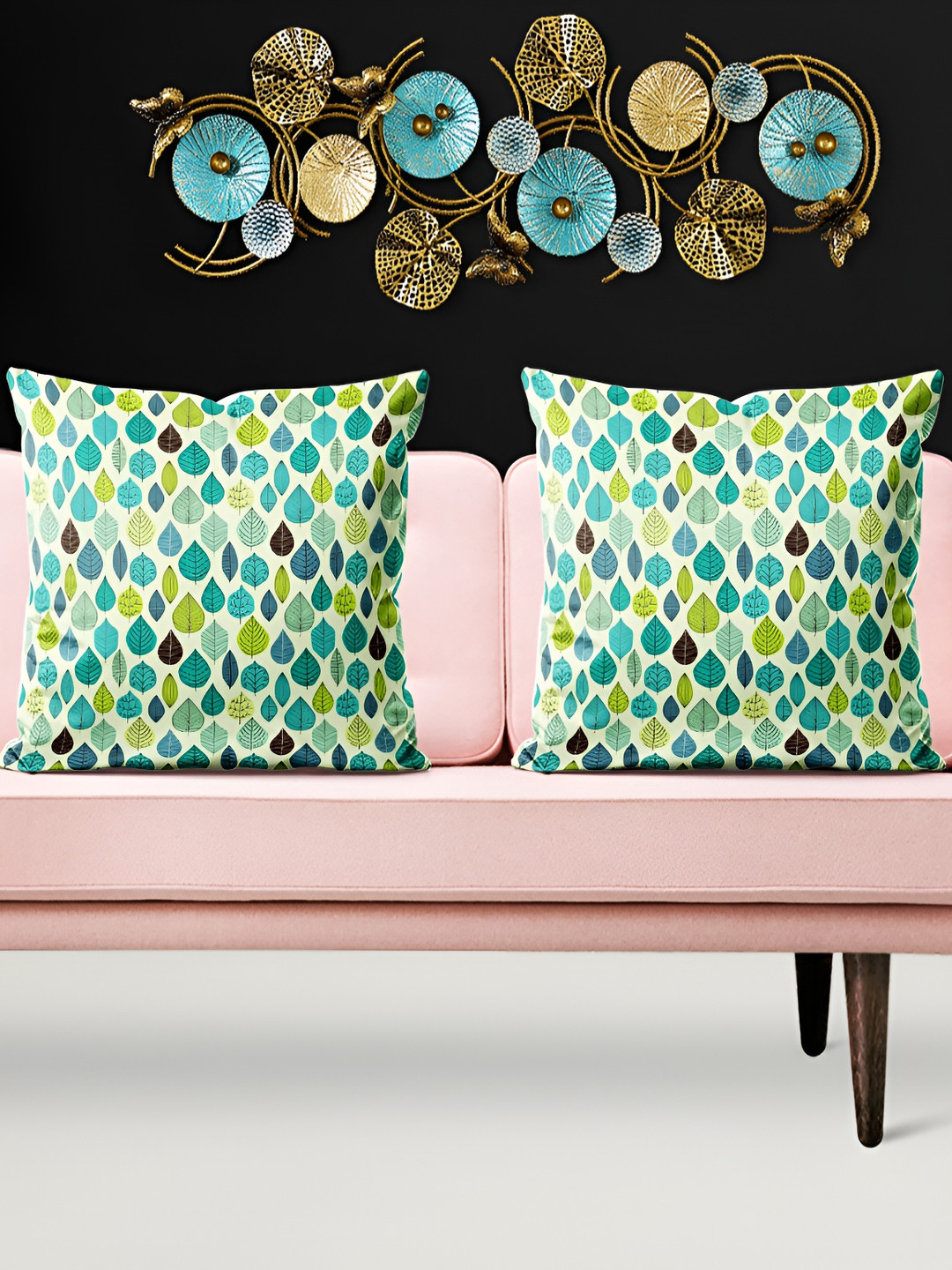 

ArtzFolio White & Green 5 Pieces Floral Printed Square Cushion Covers