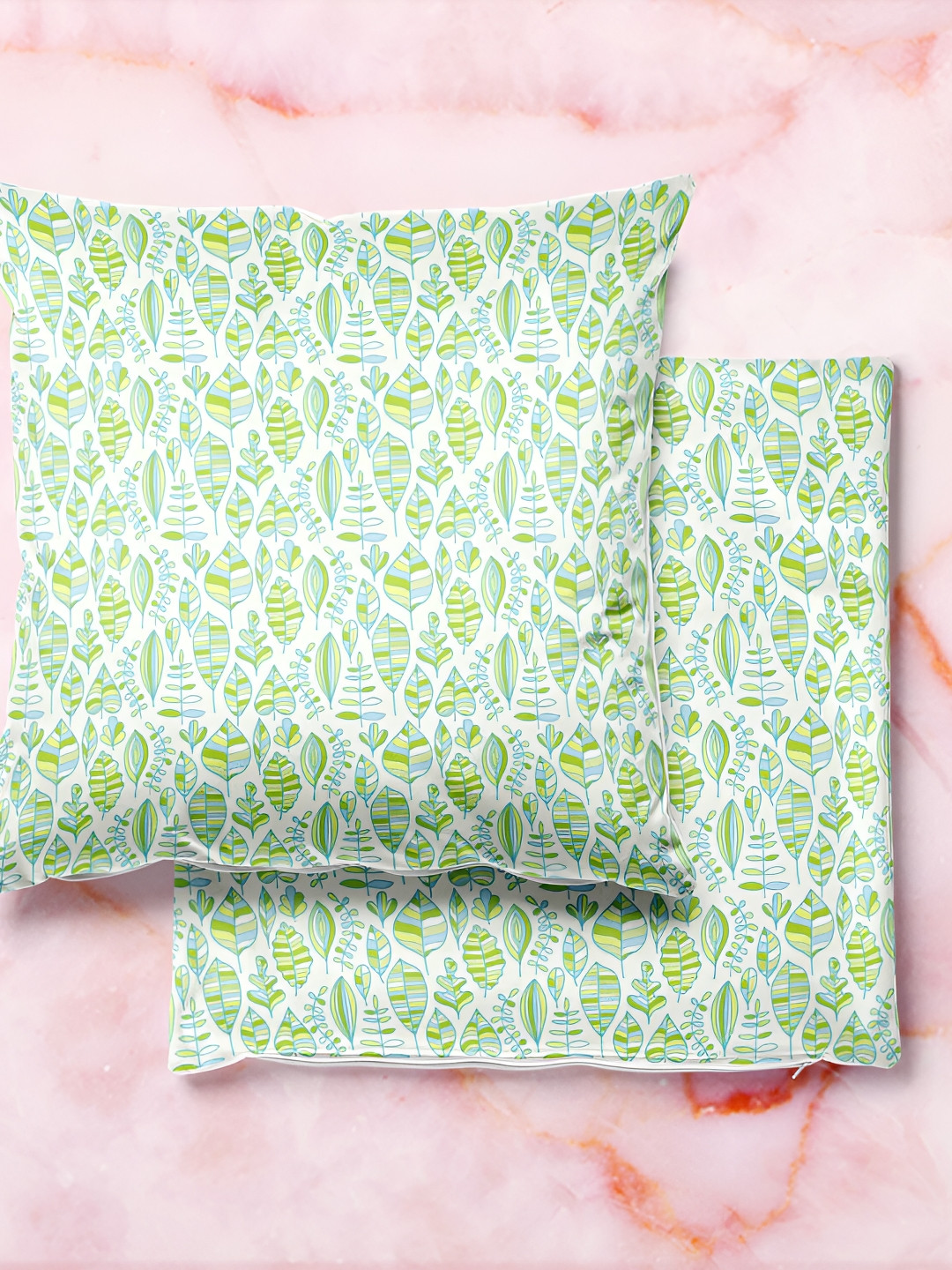 

ArtzFolio White & Green 5 Pieces Printed Square Cushion Covers
