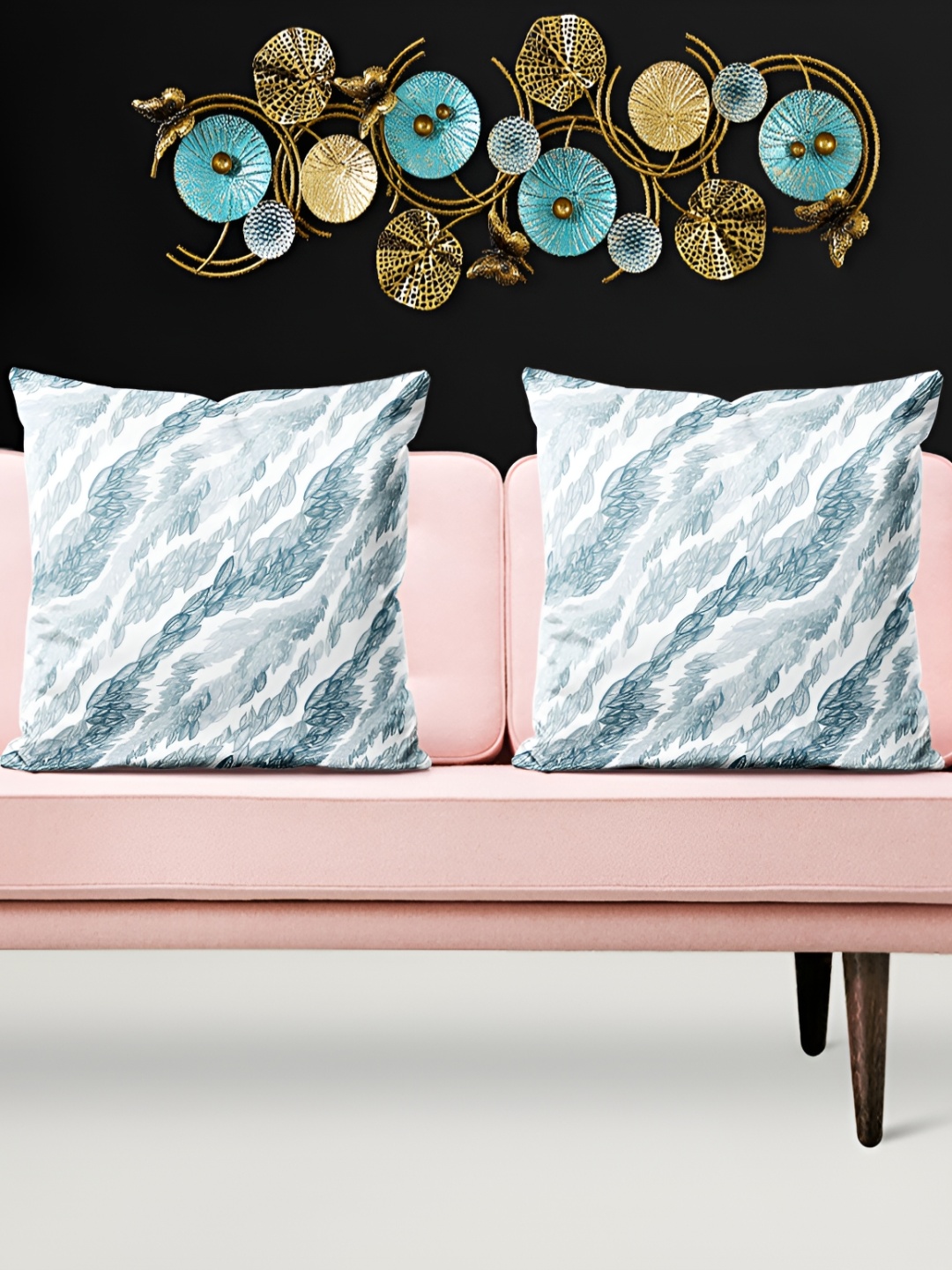 

ArtzFolio Blue and Grey 5 Pieces Abstract Printed Square Cushion Covers