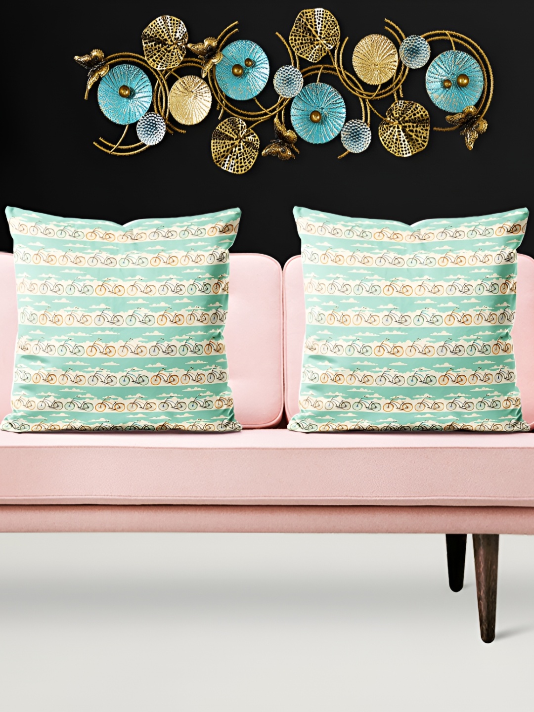 

ArtzFolio Green & Brown 5Pcs Abstract Square Cushion Covers