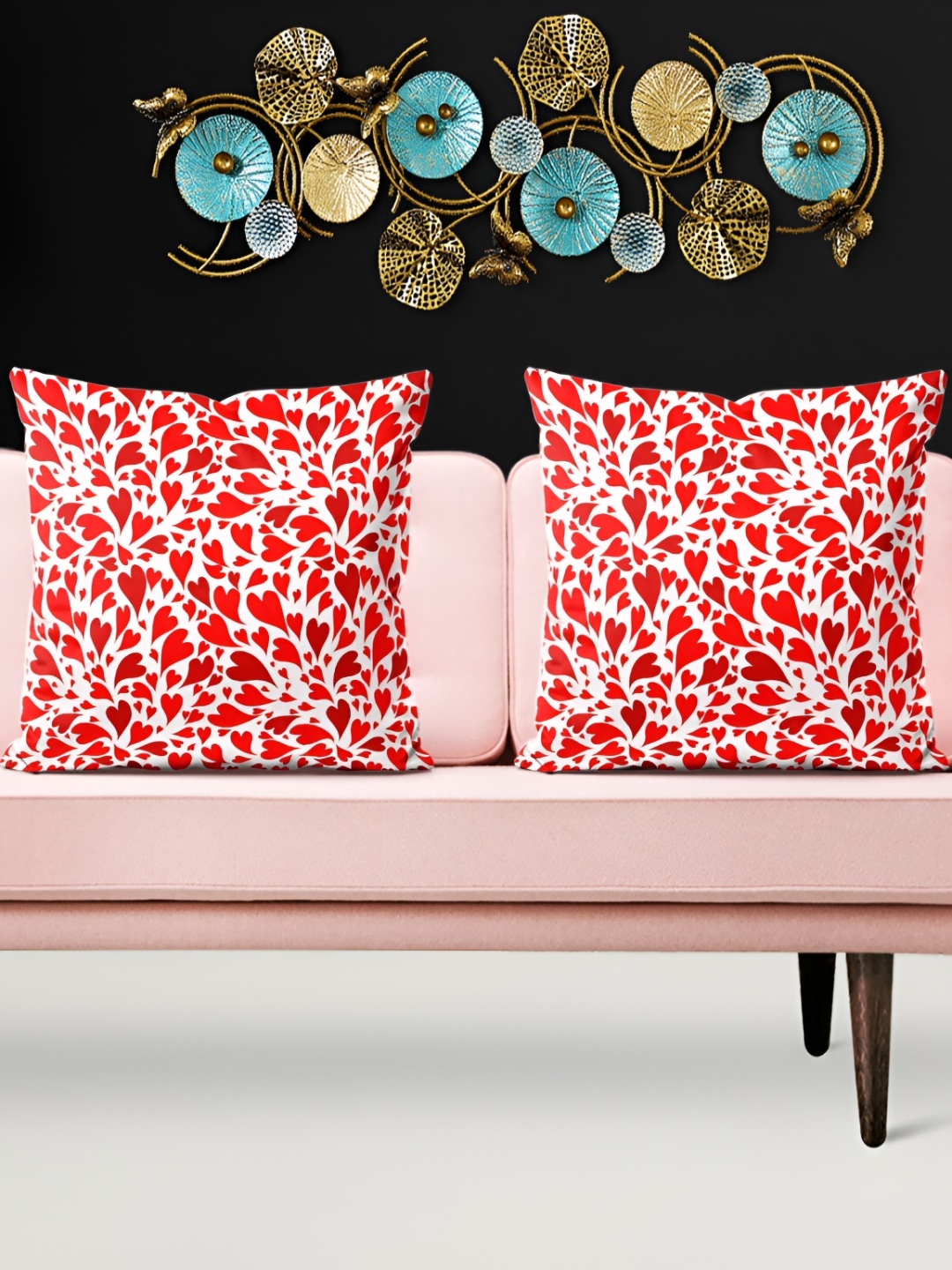 

ArtzFolio Red 5 Pieces Printed Square Cushion Covers