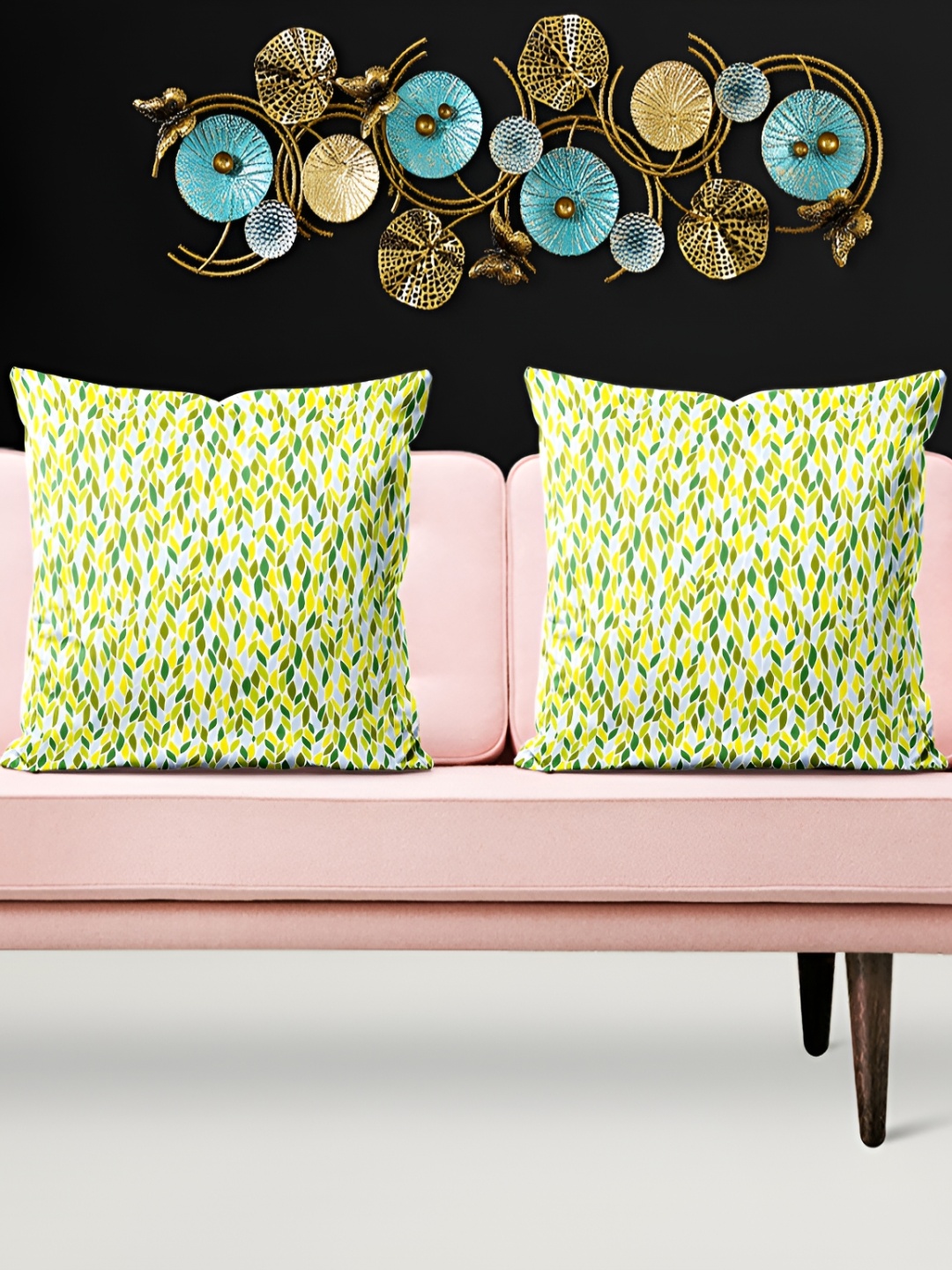 

ArtzFolio Yellow 5 Pieces Printed Square Cushion Covers