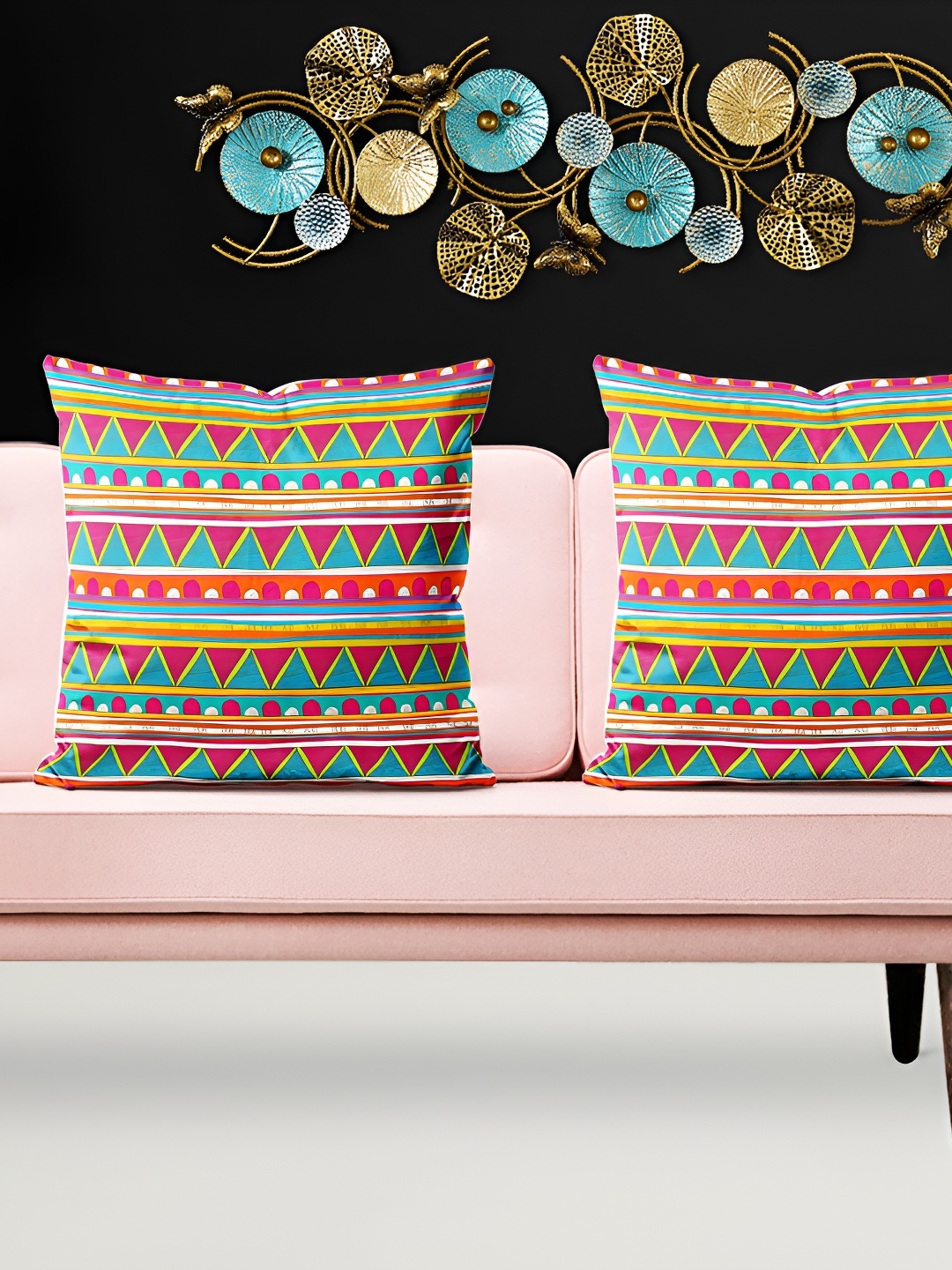

ArtzFolio White & Green 5 Pieces Printed Square Cushion Covers