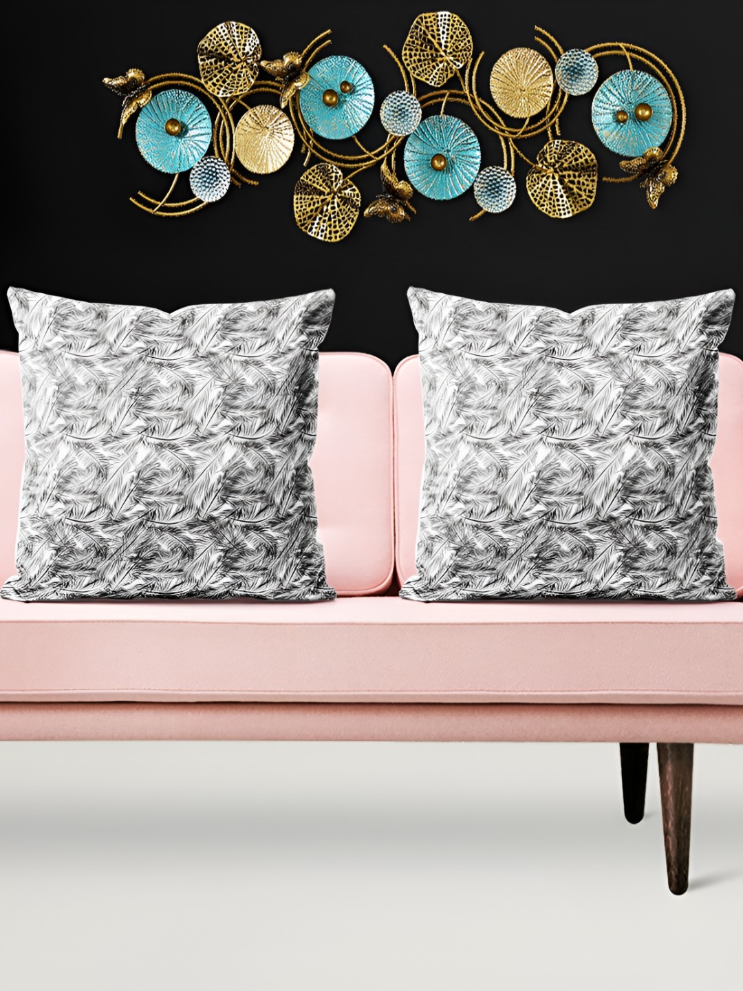 

ArtzFolio Grey 5 Pieces Abstract Square Cushion Covers