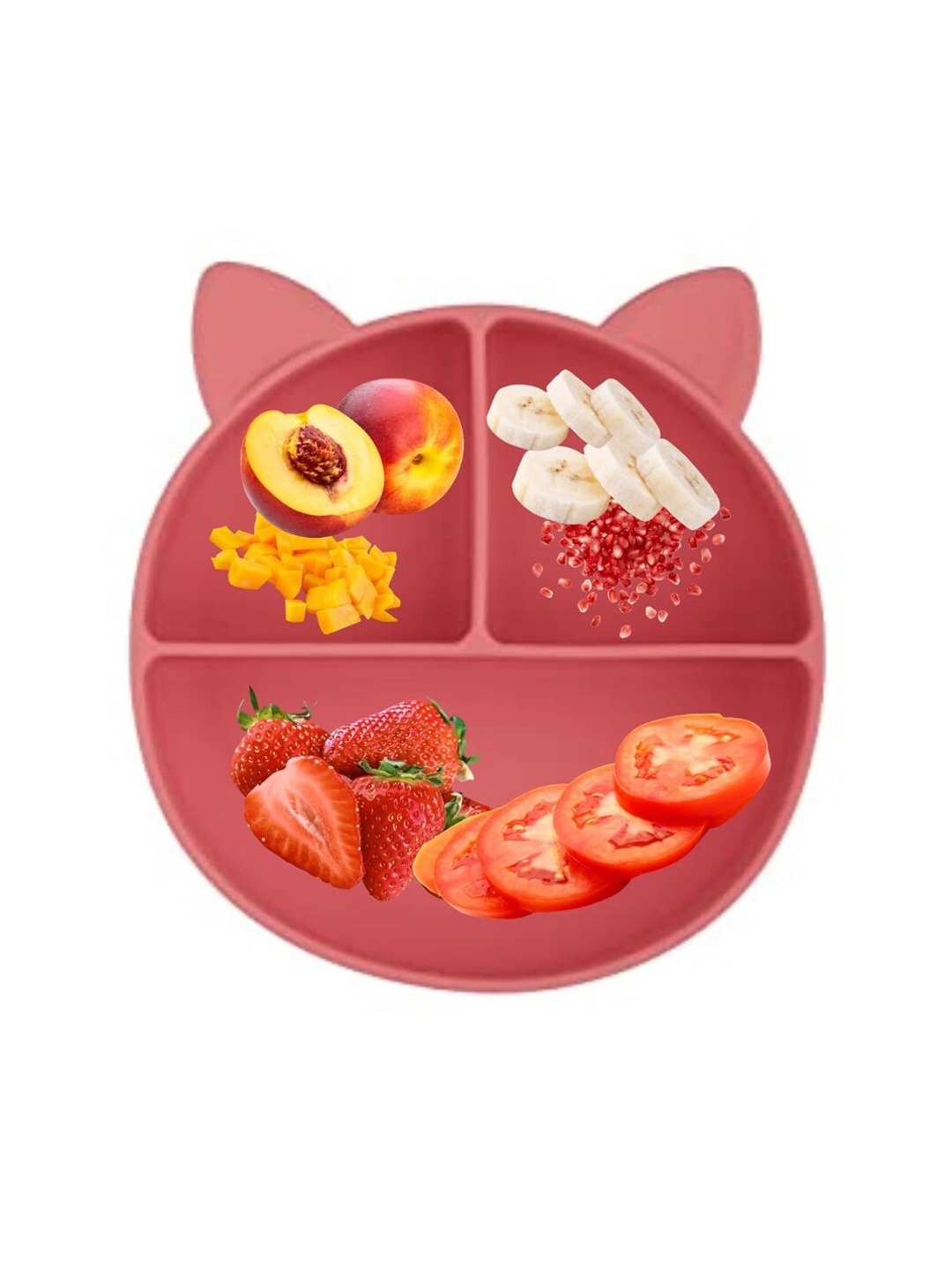 

GUCHIGU Infants BPA Free Silicone Feeding Plate, Pink