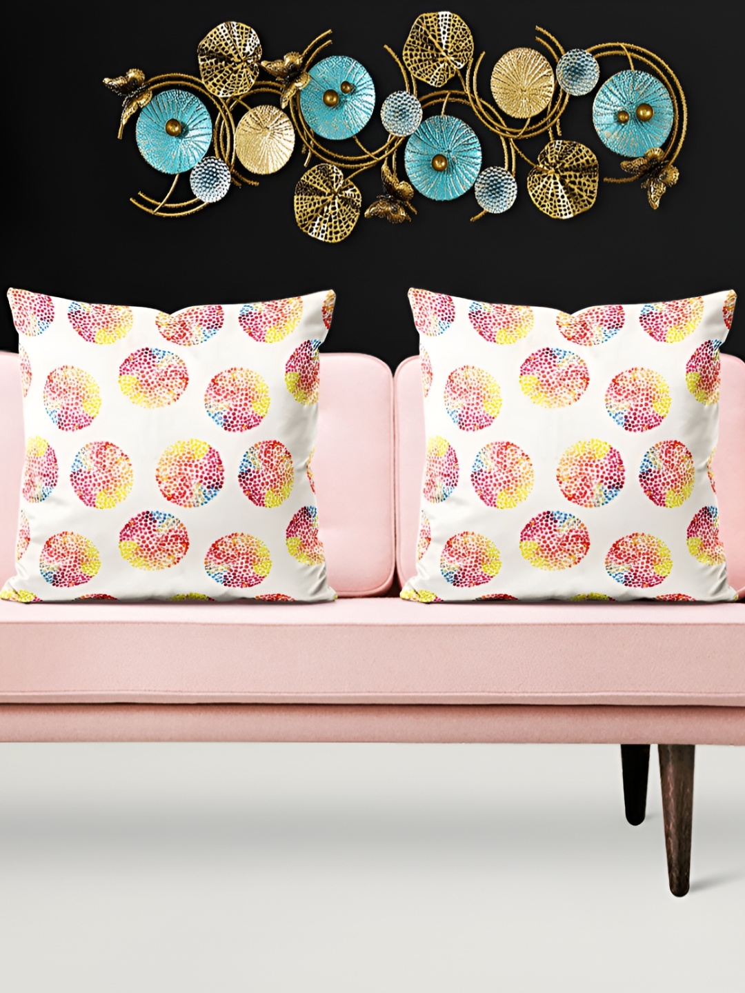 

ArtzFolio White & Yellow 5 Pieces Printed Velvet Square Cushion Covers