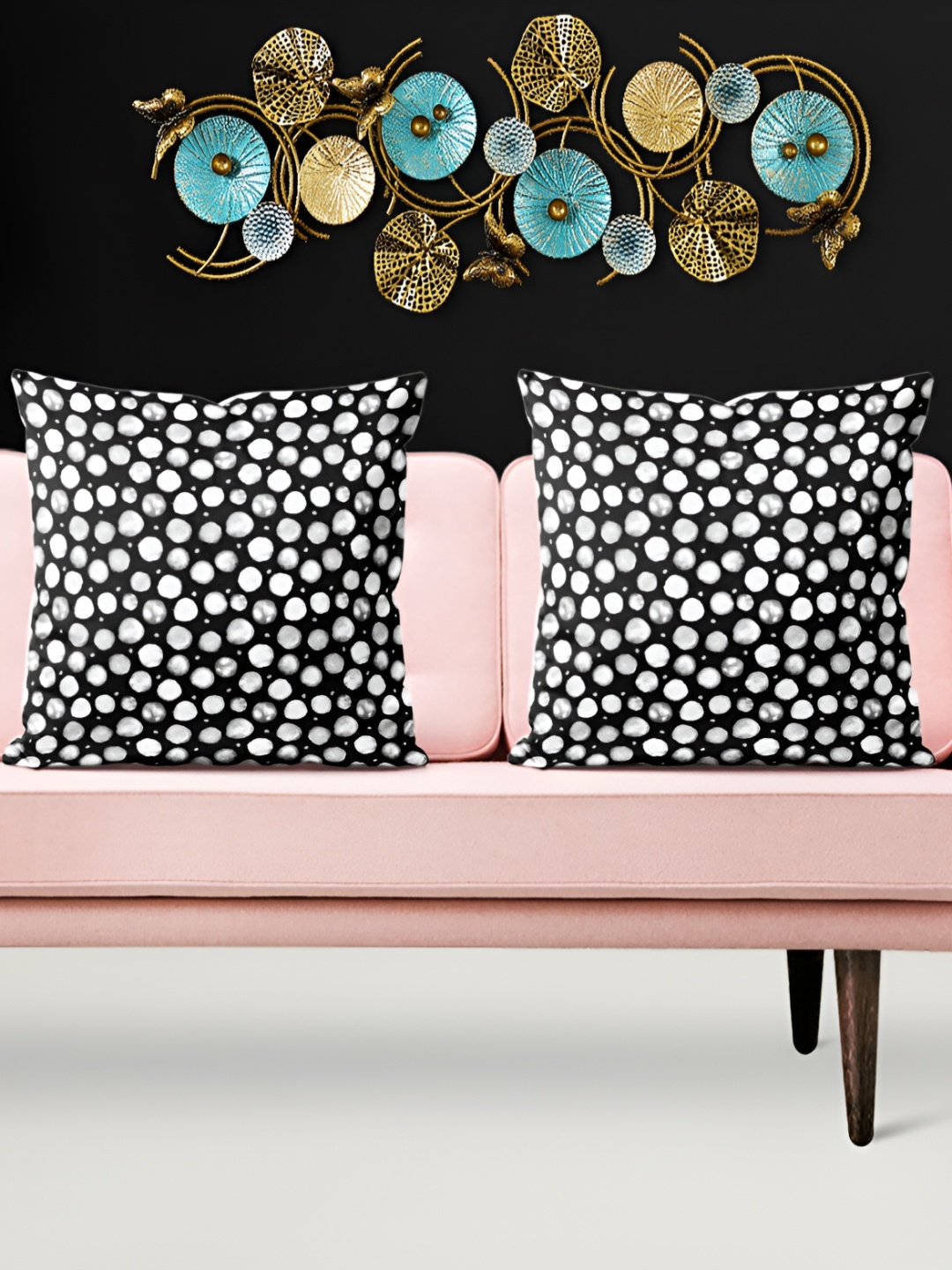 

ArtzFolio Black & Grey 5 Pieces Printed Velvet Square Cushion Covers