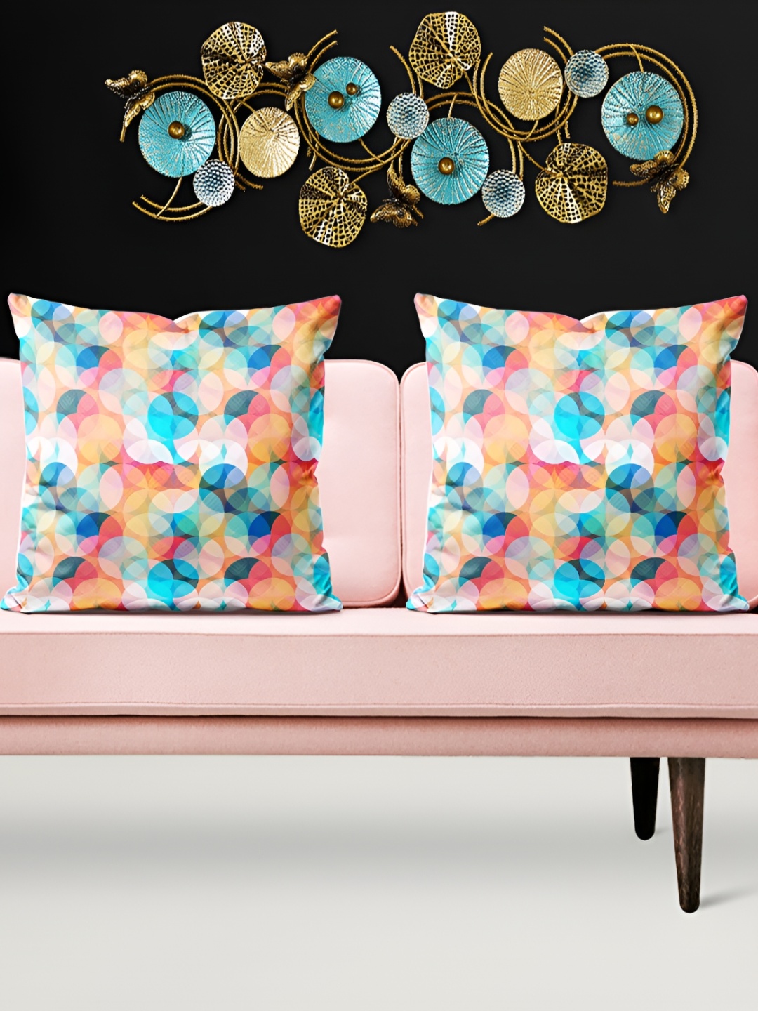 

ArtzFolio Blue Yellow 5 Pieces Square Cushion Covers