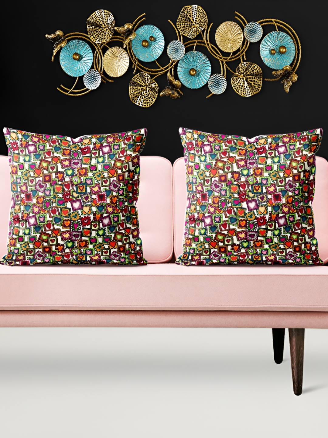 

ArtzFolio Orange 5 Pieces Printed Square Cushion Covers