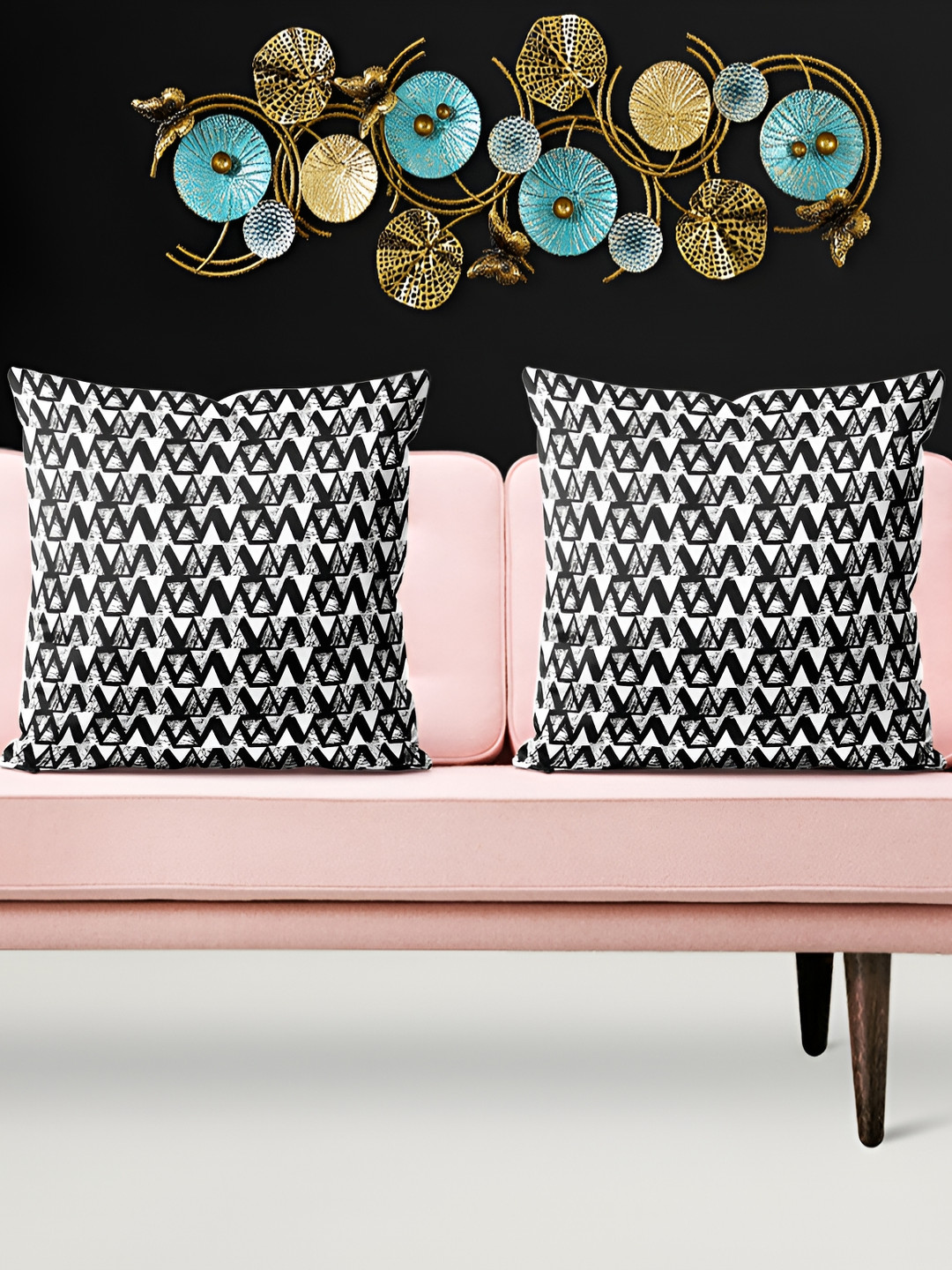 

ArtzFolio White 5 Pieces Printed Velvet Square Cushion Covers