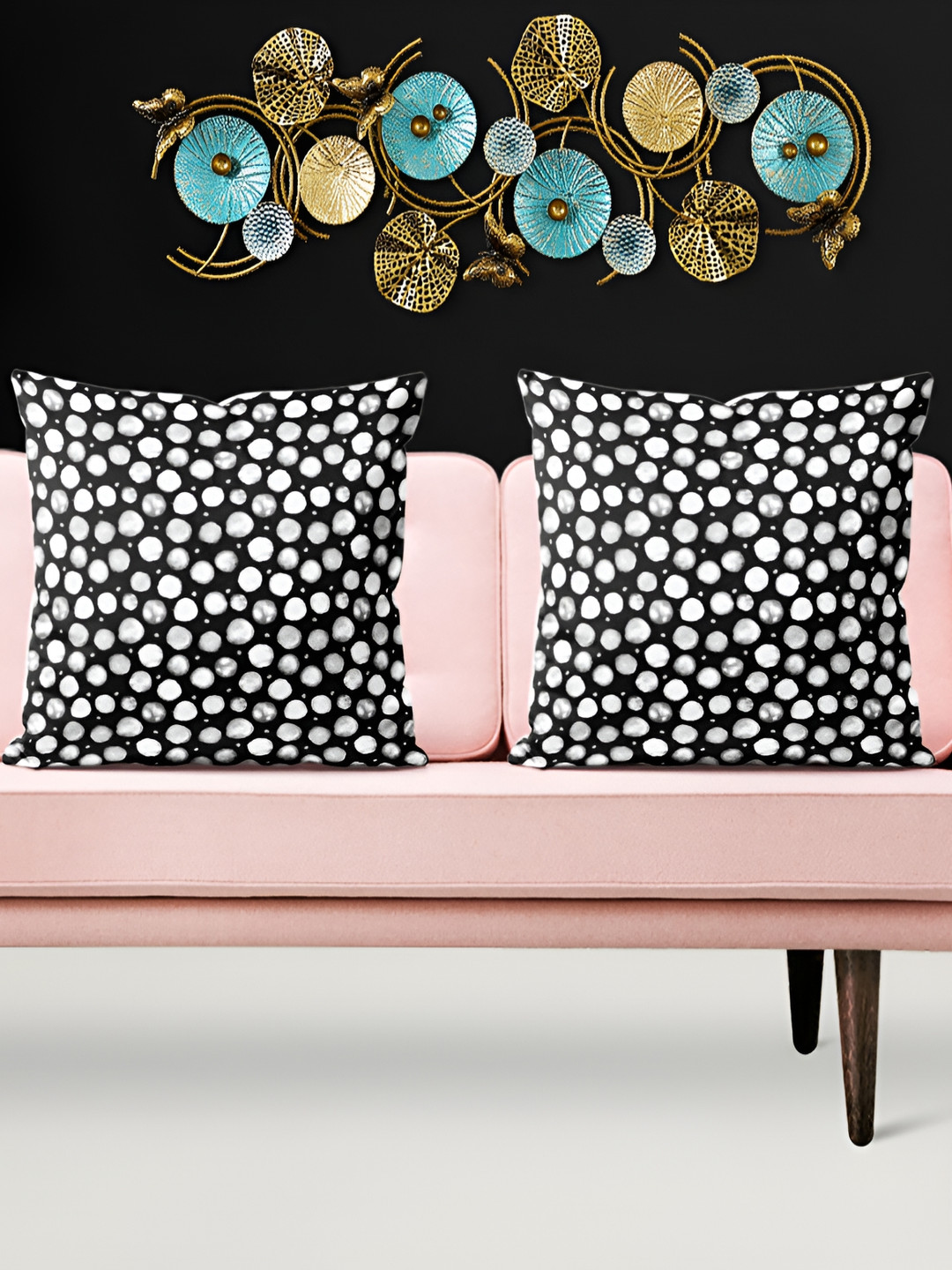 

ArtzFolio Black & White 5 Pieces Geometric Square Cushion Covers