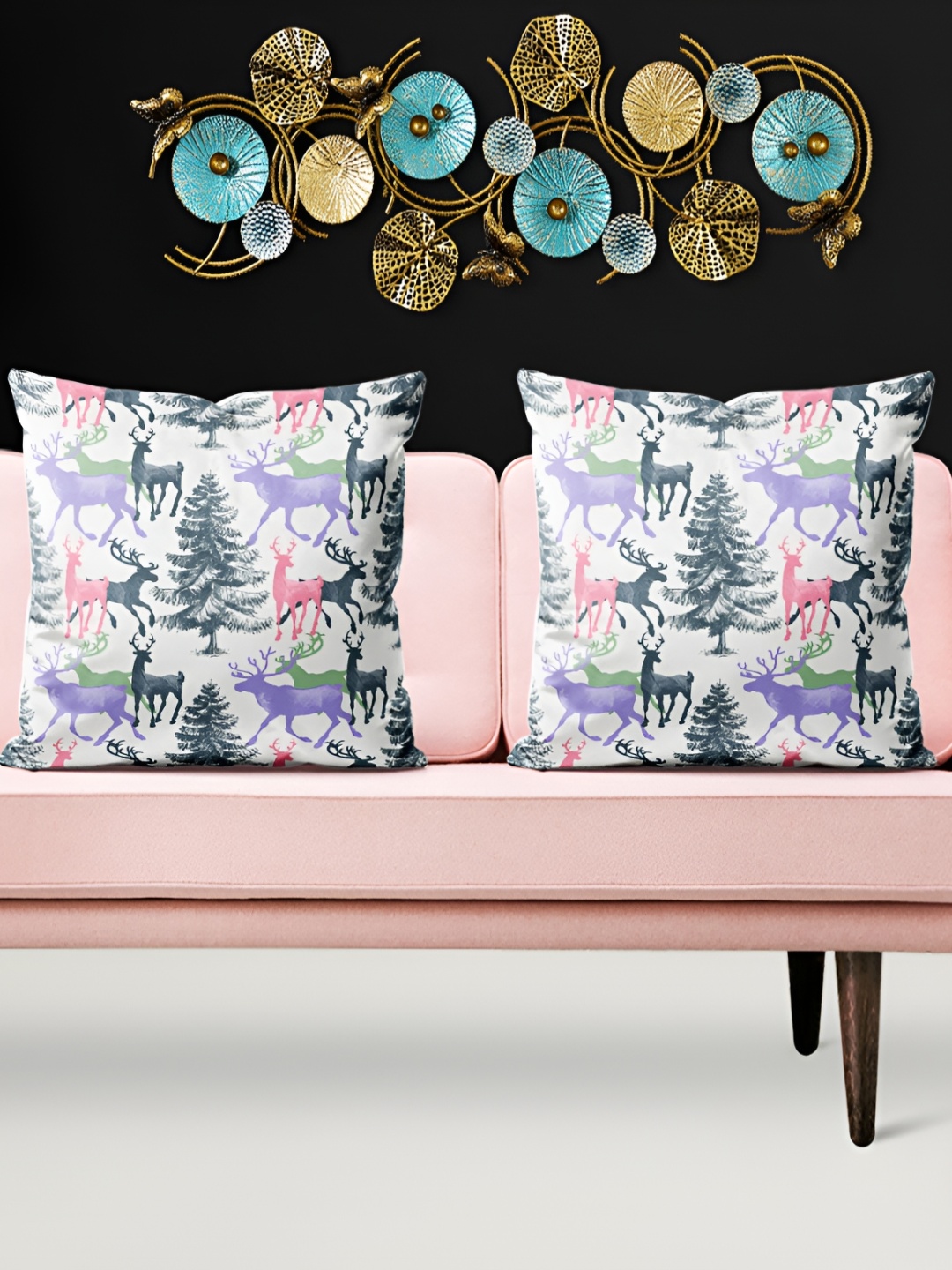 

ArtzFolio White 5 Pieces Floral Square Cushion Covers