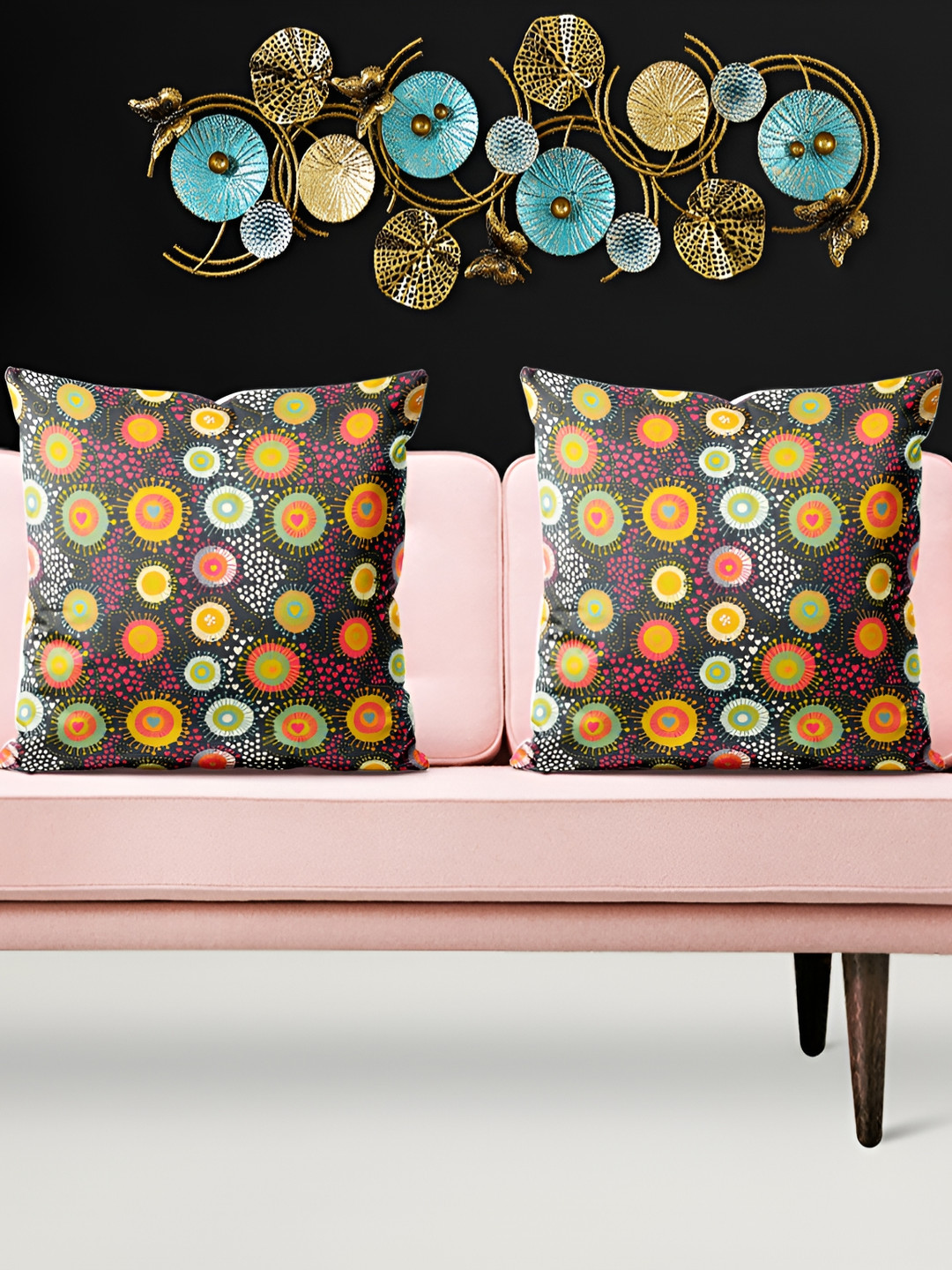 

ArtzFolio Grey 5 Pieces Geometric Square Cushion Covers