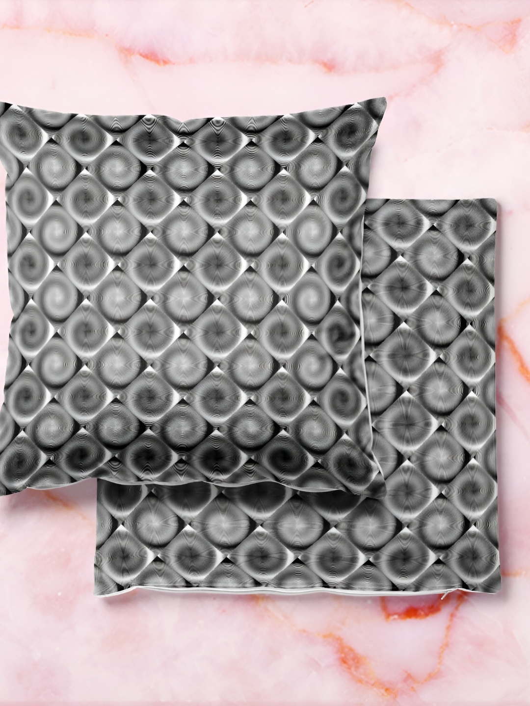 

ArtzFolio Black & Grey 5 Pieces Geometric Velvet Square Cushion Covers