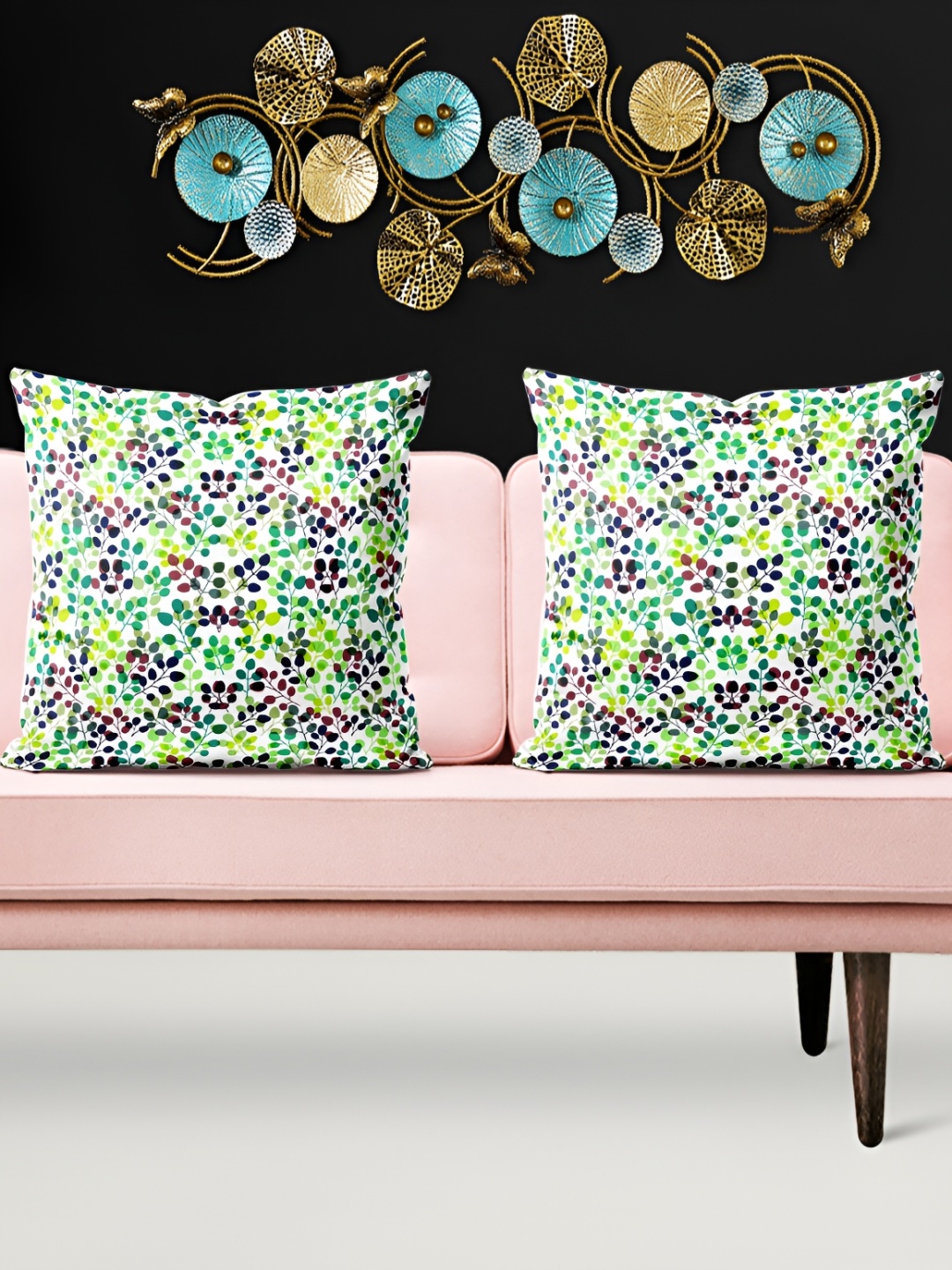 

ArtzFolio Green 5 Pcs Square Cushion Covers