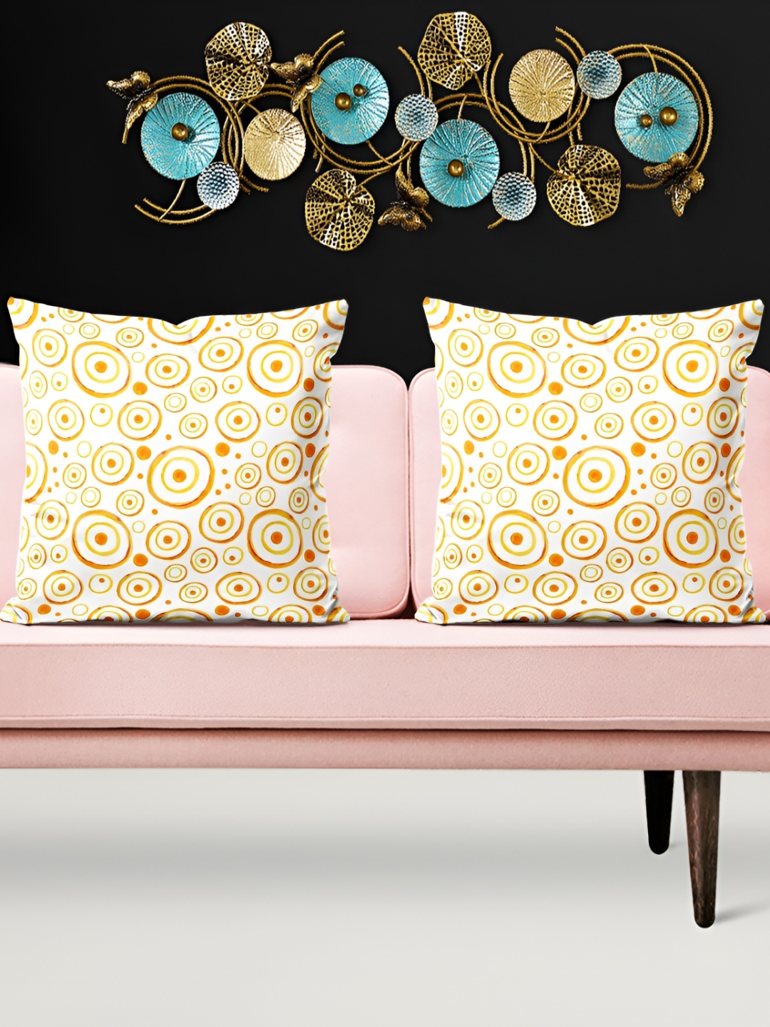 

ArtzFolio White 5 Pieces Abstract Velvet Square Cushion Covers