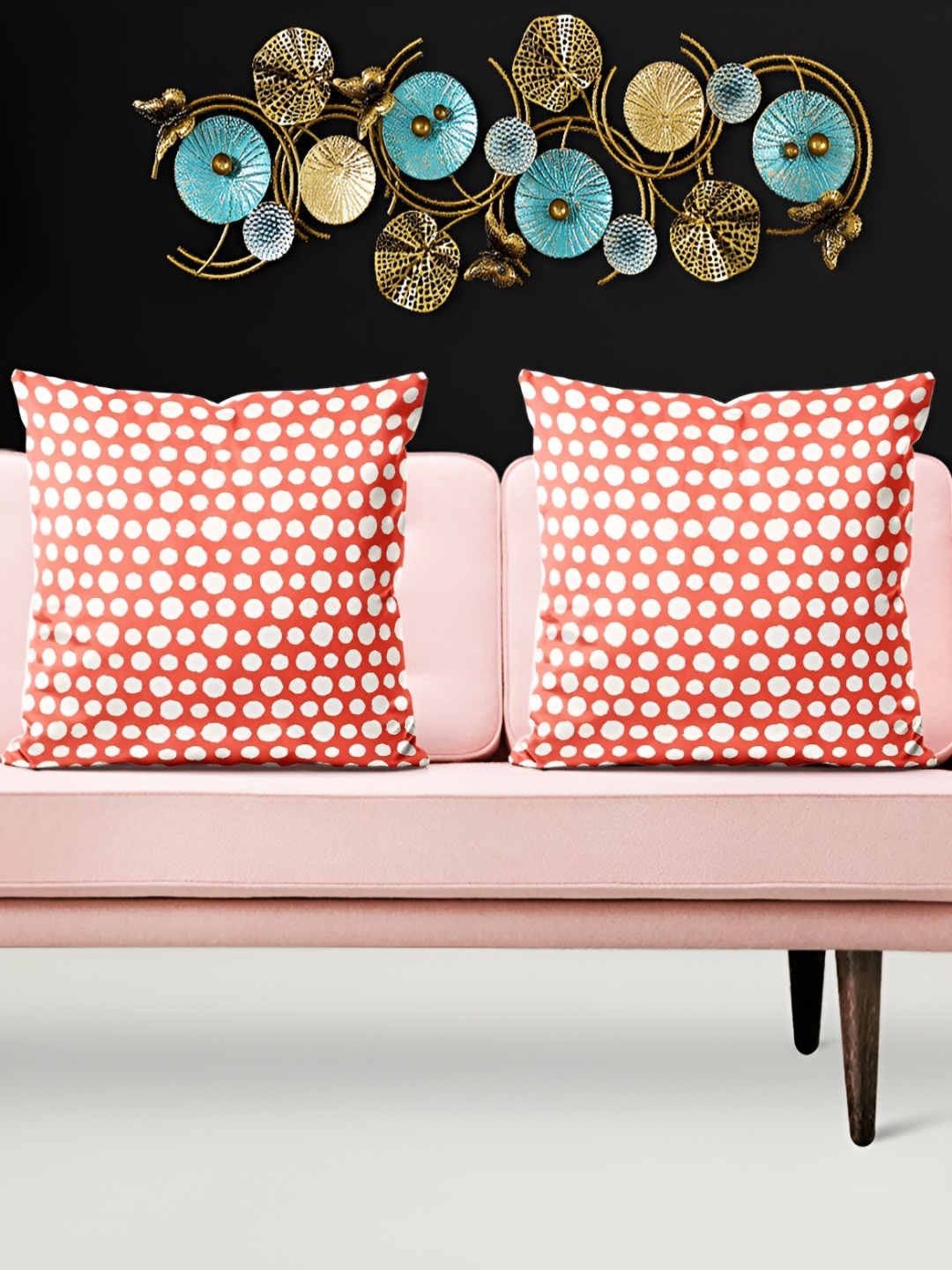 

ArtzFolio Red 5 Pieces Printed Velvet Square Cushion Covers
